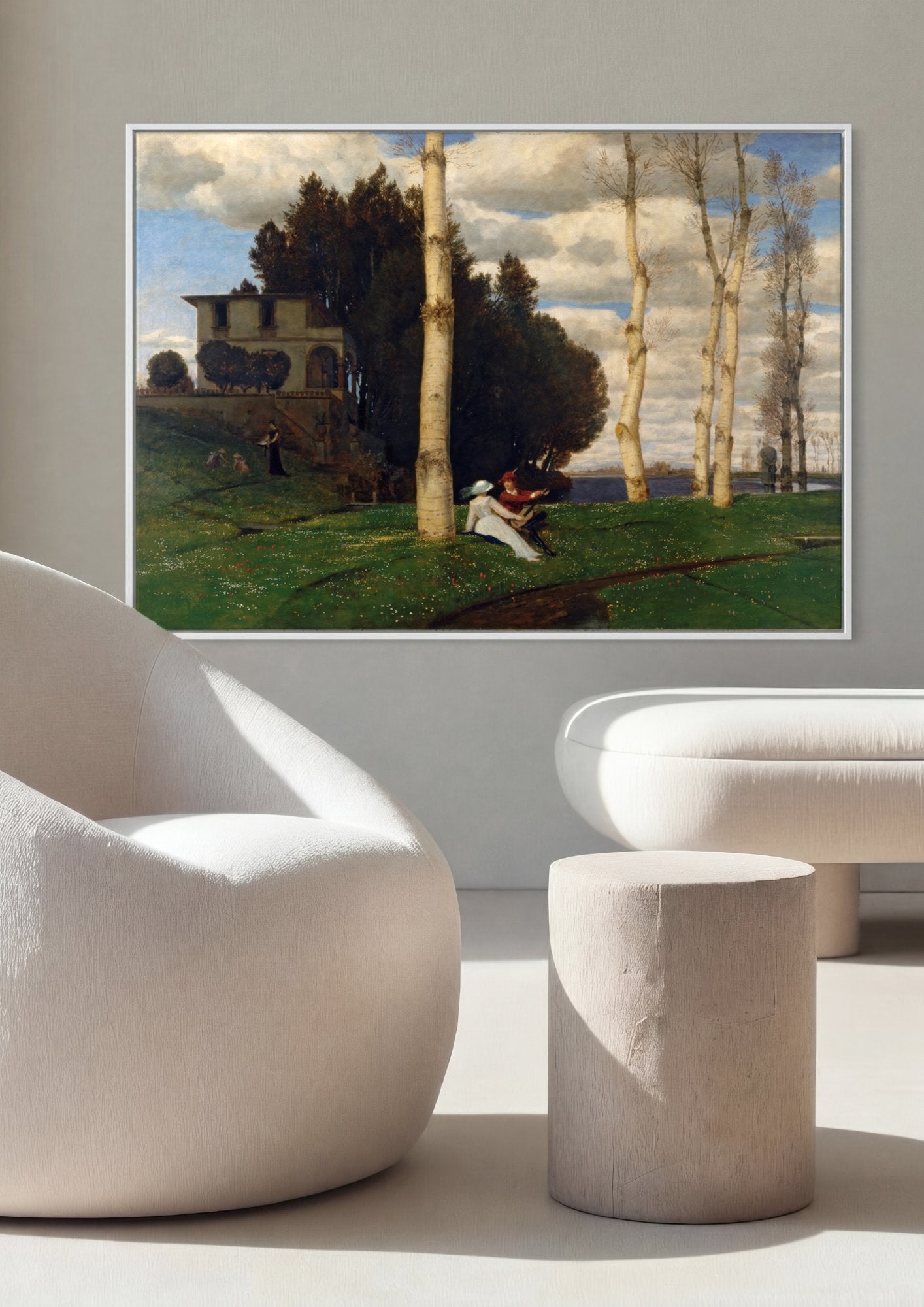 Quadro Decorativo A Primavera - Arnold Böcklin em ambiente decorado