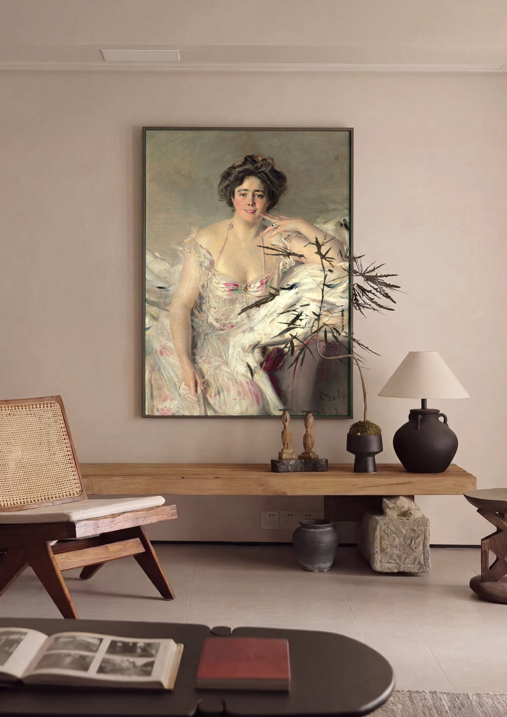 Quadro Decorativo Retrato de Senhora - Boldini em ambiente decorado