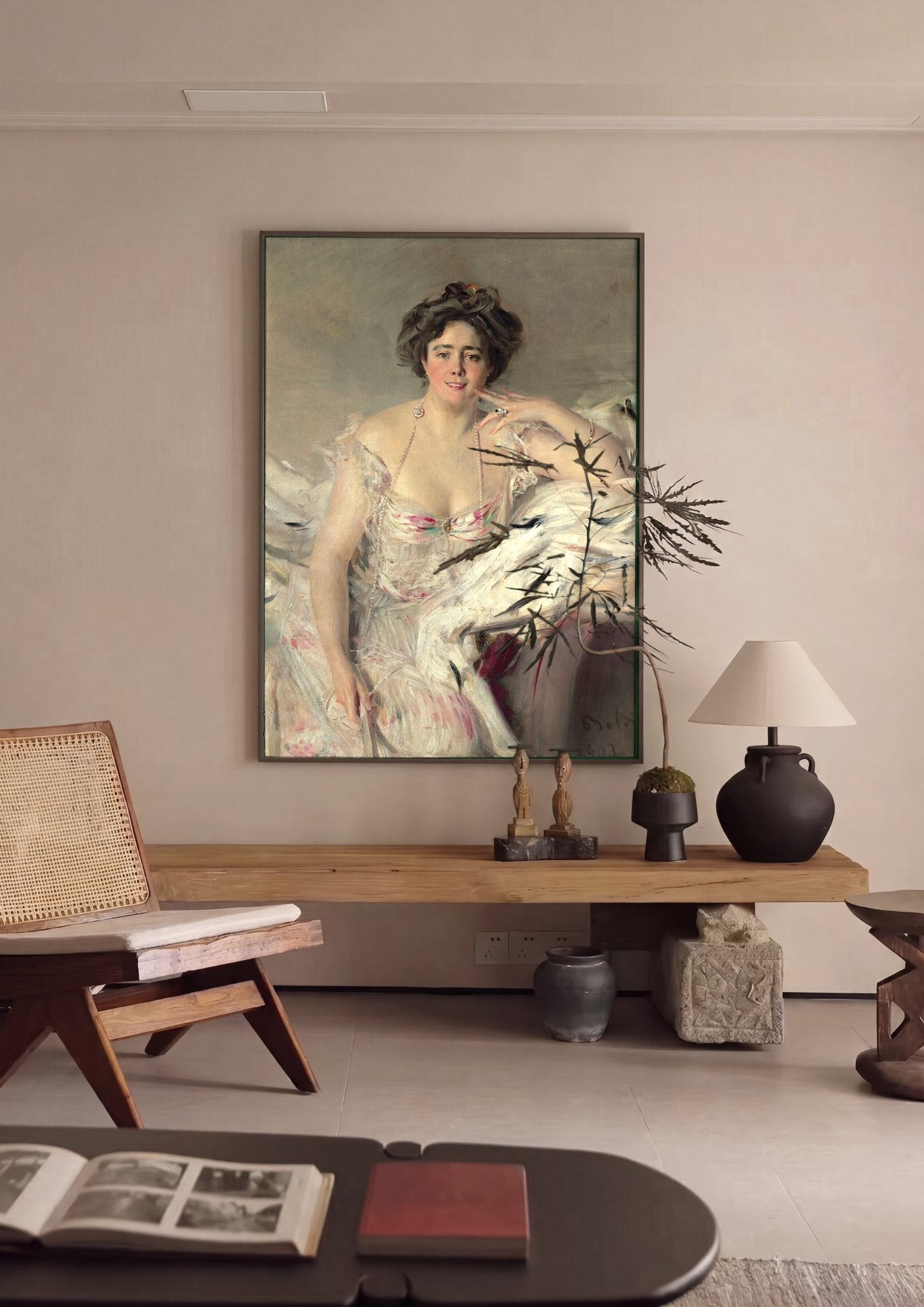Quadro Decorativo Retrato de Senhora - Boldini em ambiente decorado