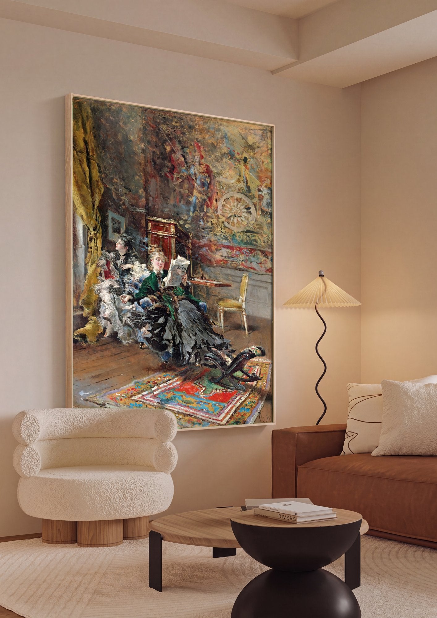 Quadro Decorativo A Leitura - Giovanni Boldini em ambiente decorado