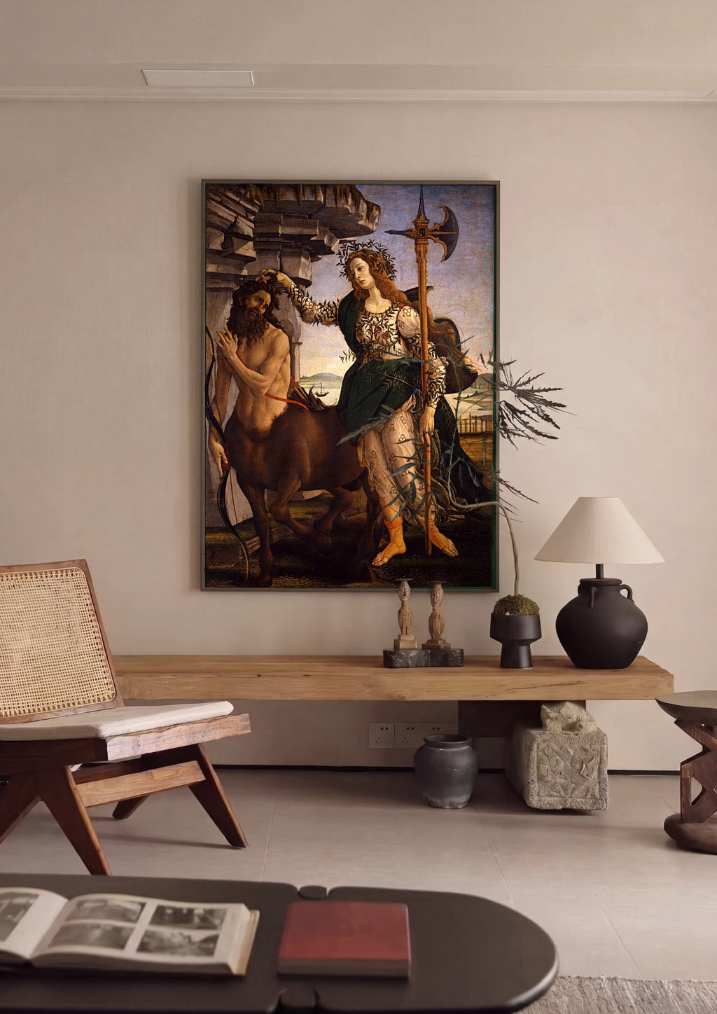 Quadro Decorativo Palas e o Centauro - Botticelli em ambiente decorado