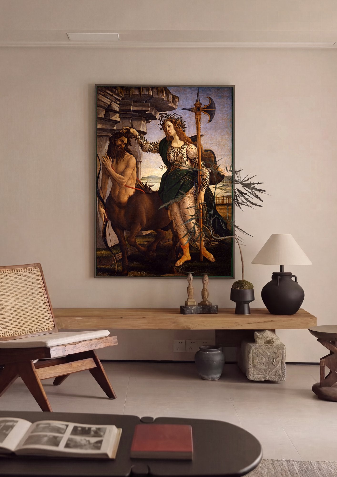 Quadro Decorativo Palas e o Centauro - Botticelli em ambiente decorado