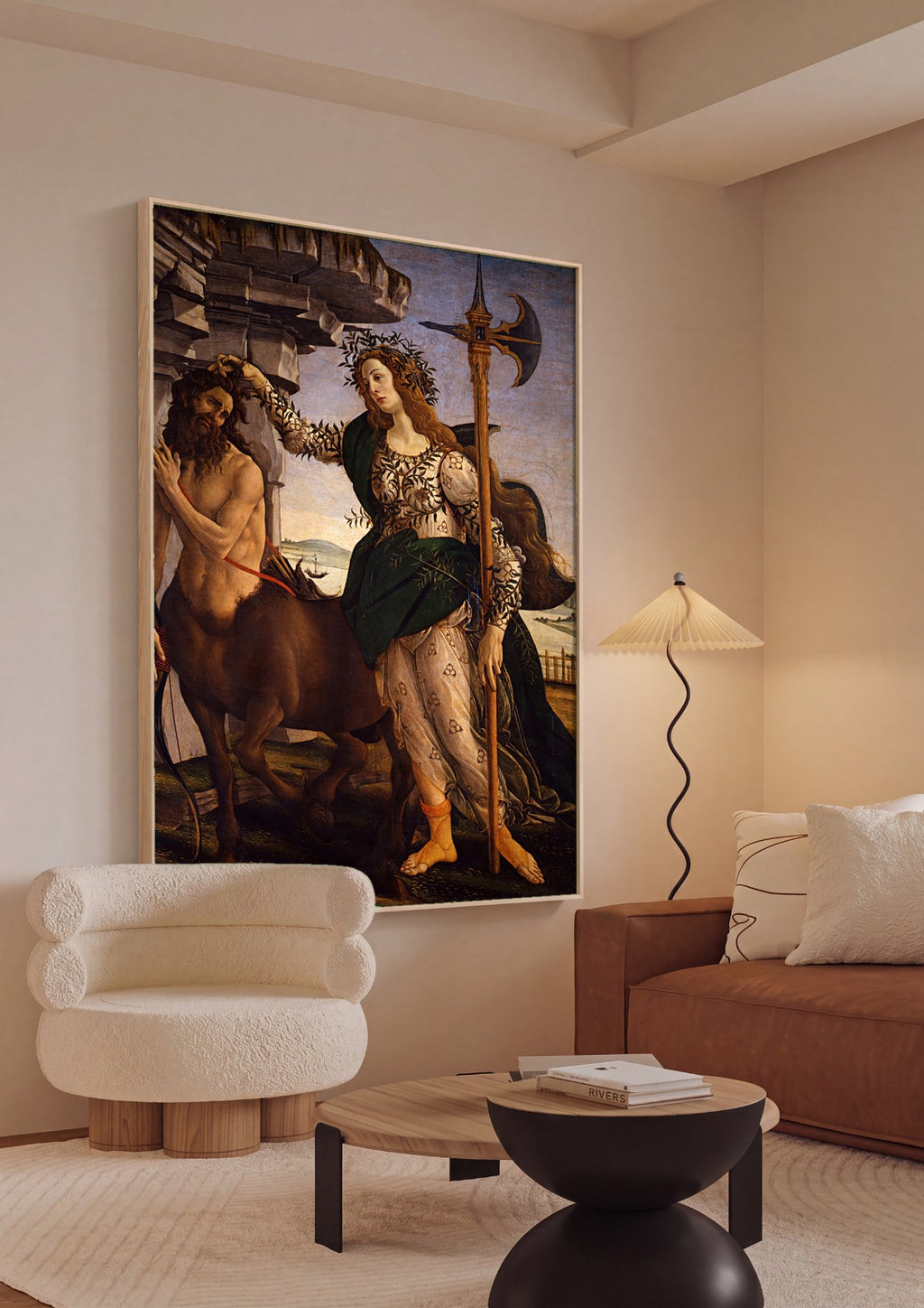 Quadro Decorativo Palas e o Centauro - Botticelli em ambiente decorado