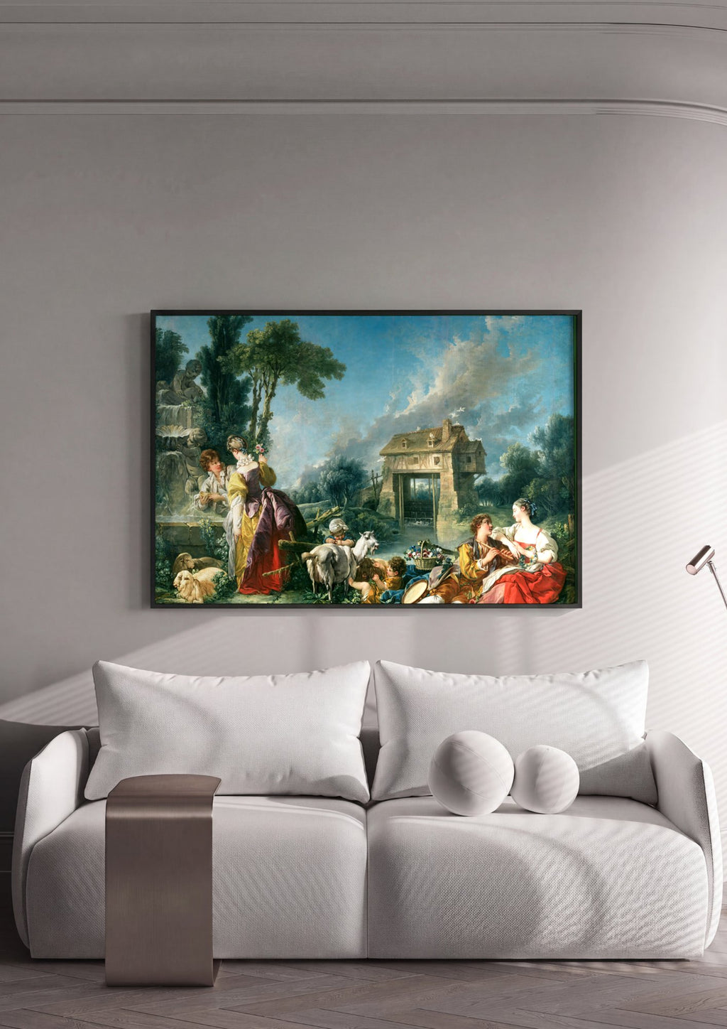 Quadro Decorativo A Fazenda - François Boucher em ambiente decorado