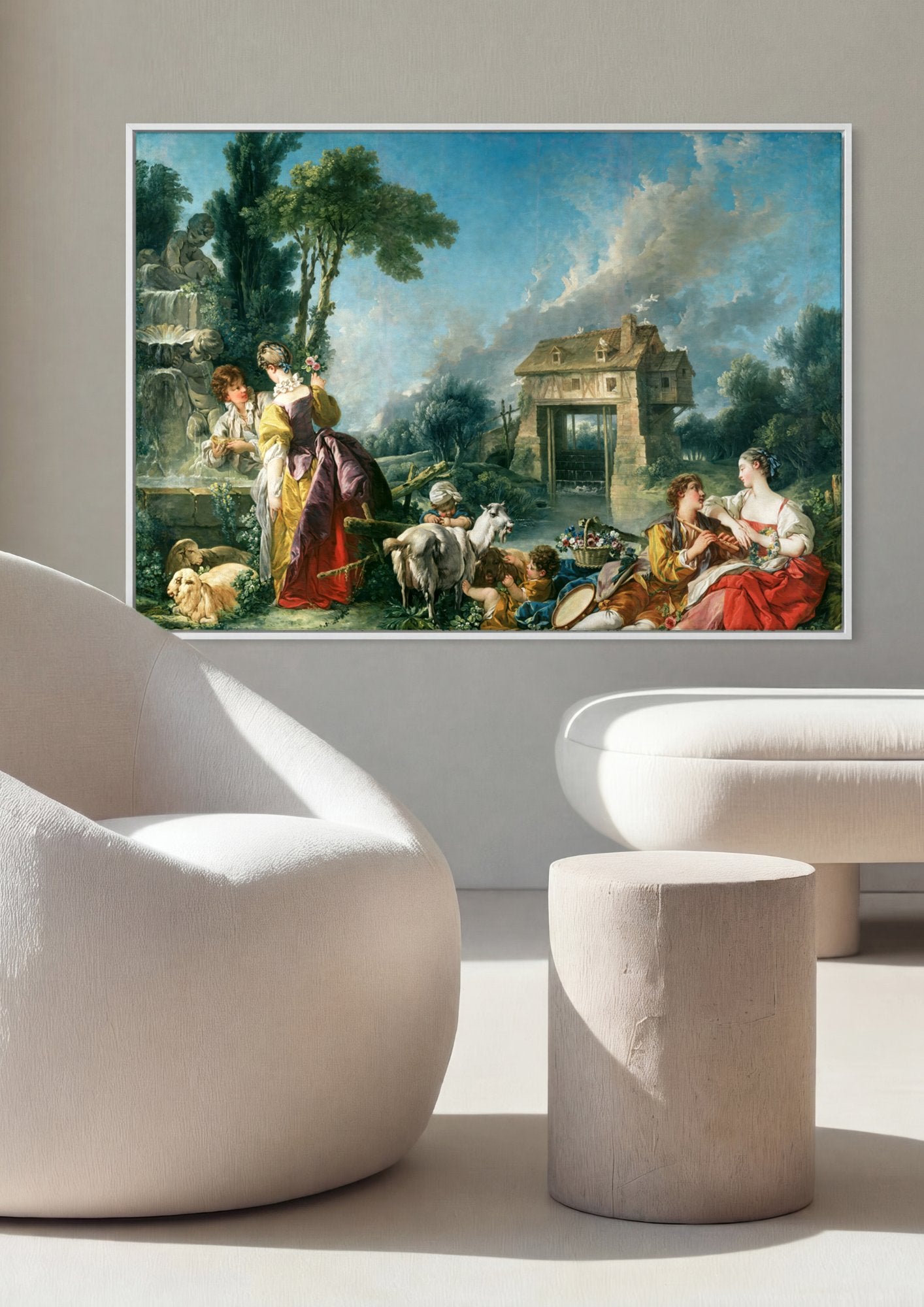 Quadro Decorativo A Fazenda - François Boucher em ambiente decorado