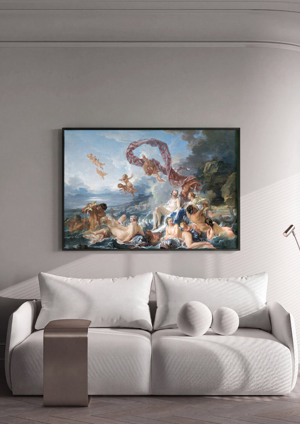 Quadro Decorativo O Triunfo de Vênus - Boucher em ambiente decorado