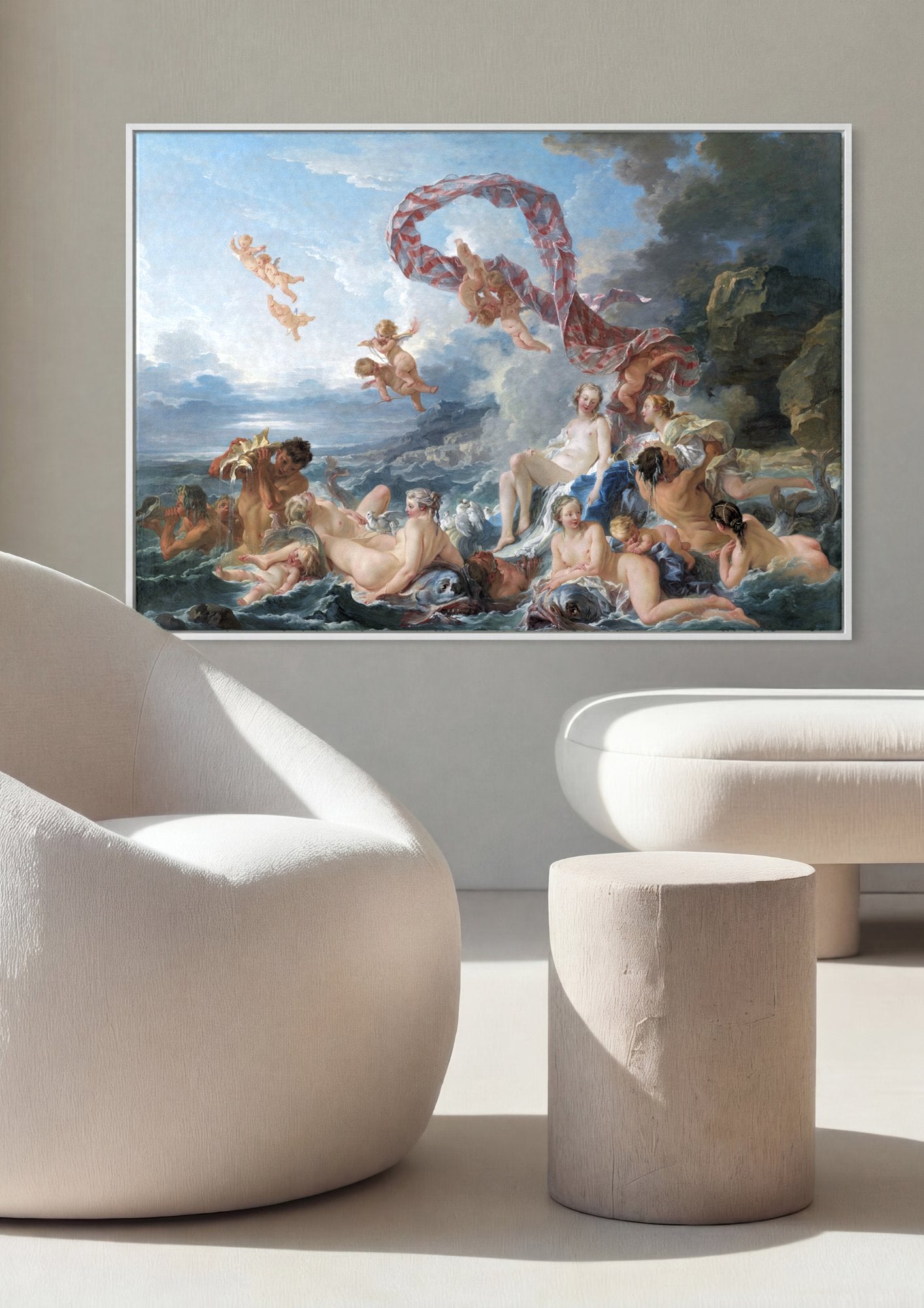 Quadro Decorativo O Triunfo de Vênus - Boucher em ambiente decorado