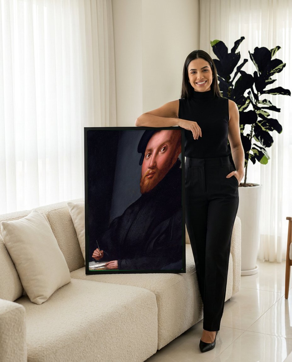 Quadro Decorativo Retrato de um Jovem - Bronzino com modelo em ambiente