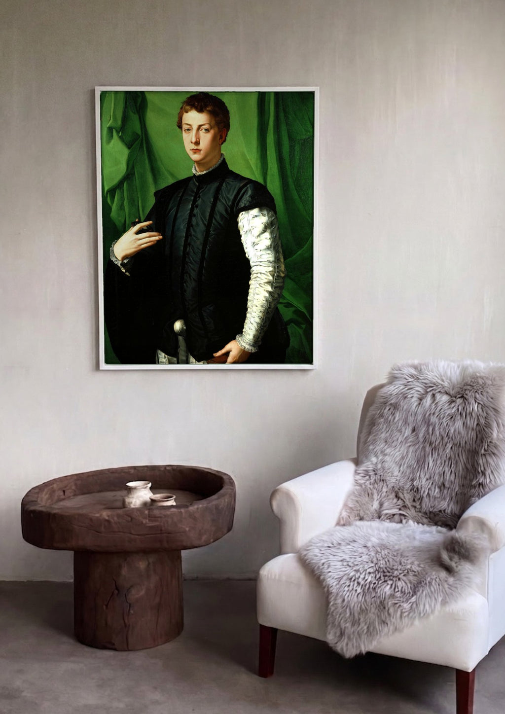 Quadro Decorativo Retrato de um Jovem - Bronzino em ambiente decorado