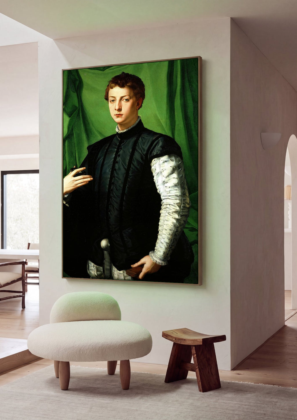 Quadro Decorativo Retrato de um Jovem - Bronzino em ambiente decorado
