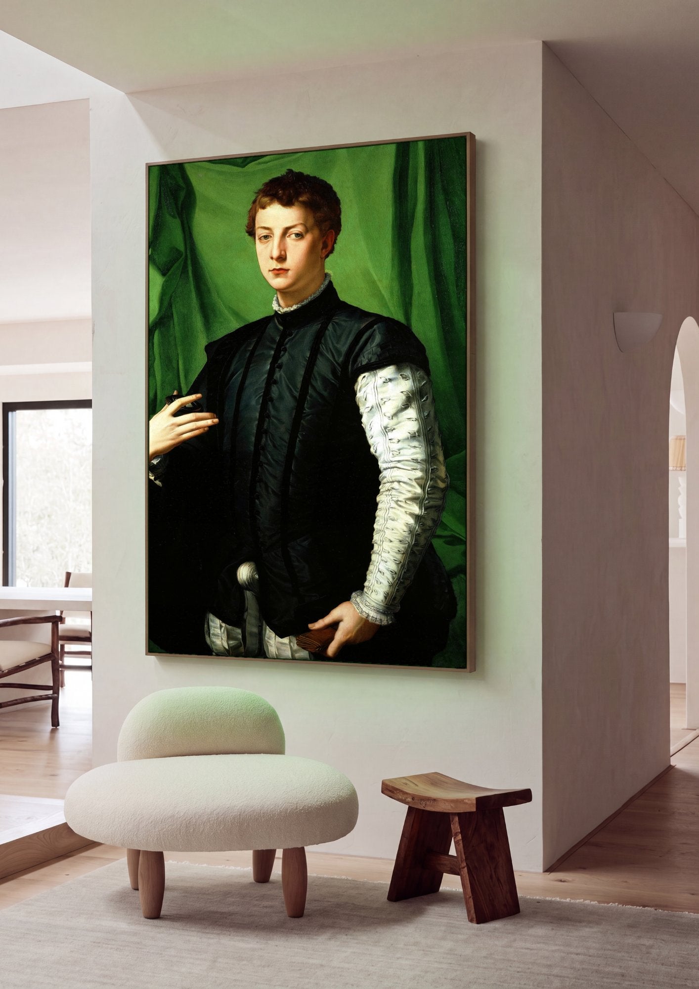 Quadro Decorativo Retrato de um Jovem - Bronzino em ambiente decorado