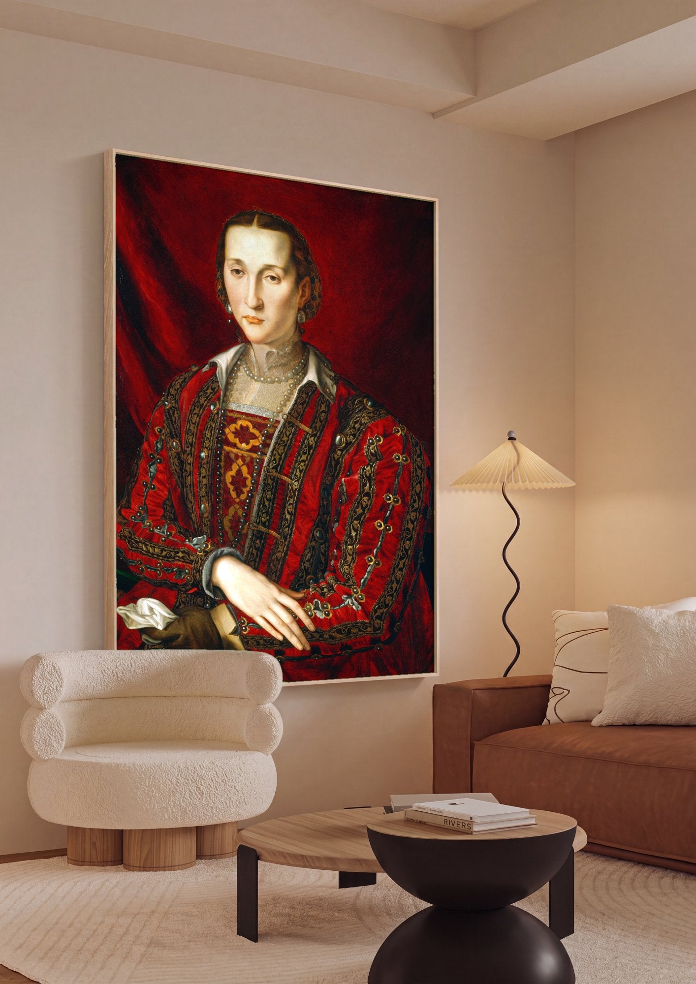 Quadro Decorativo Retrato de uma Dama - Bronzino em ambiente decorado