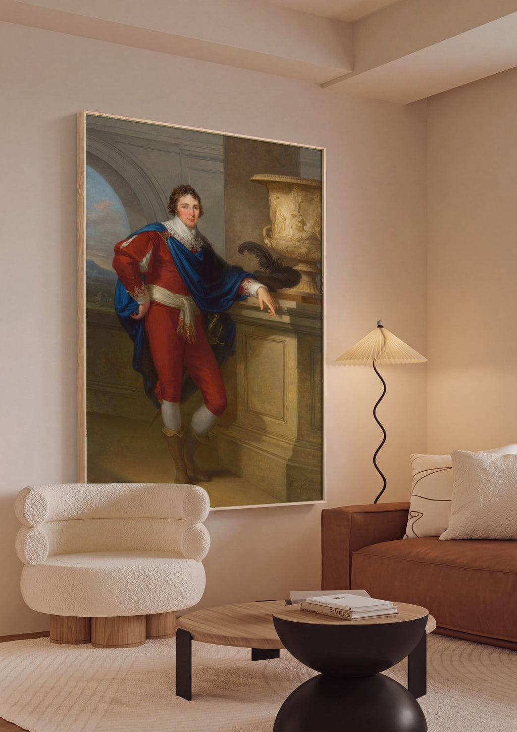 Quadro Decorativo Retrato de Jovem Nobre - Angelica Kauffmann em ambiente decorado