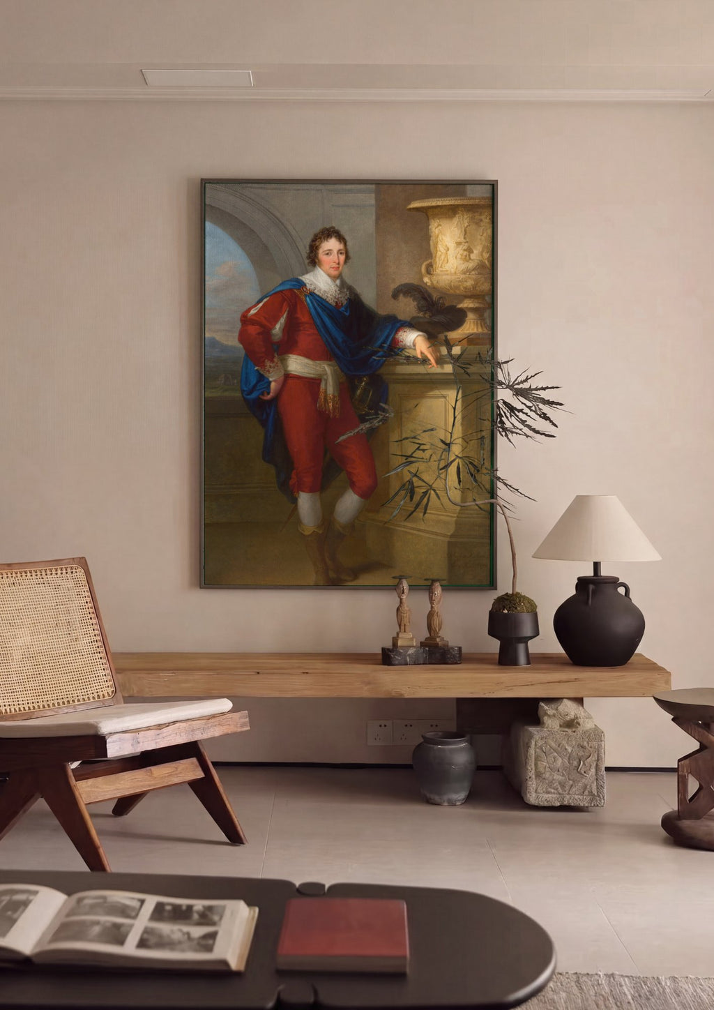 Quadro Decorativo Retrato de Jovem Nobre - Angelica Kauffmann em ambiente decorado
