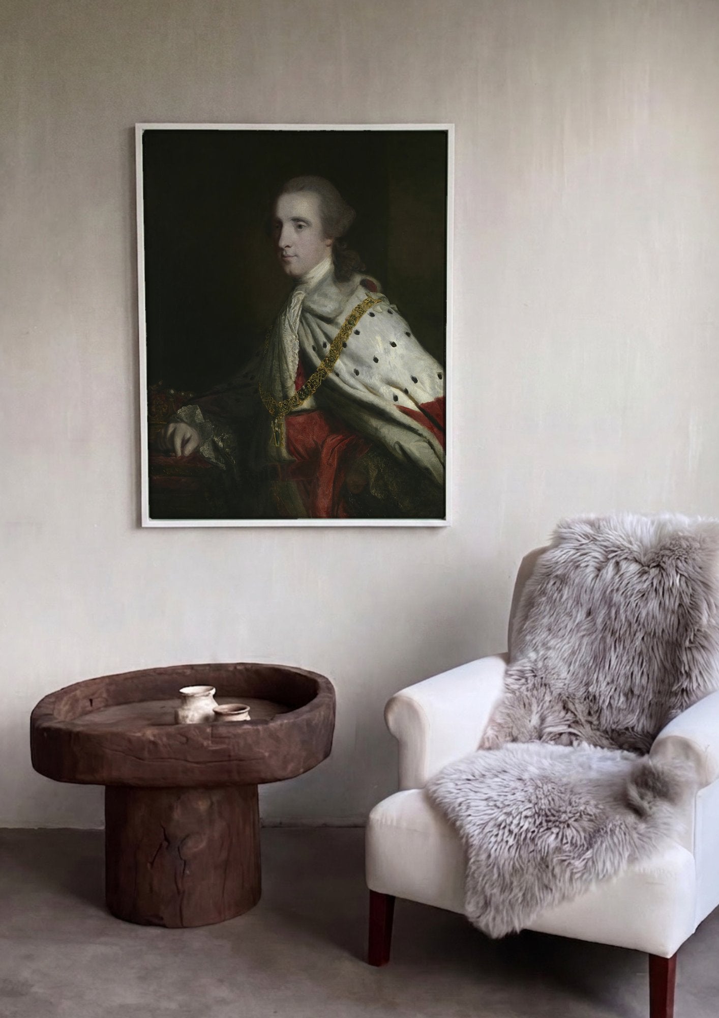Quadro Decorativo Retrato de Jovem Nobre - Sir Joshua Reynolds em ambiente decorado