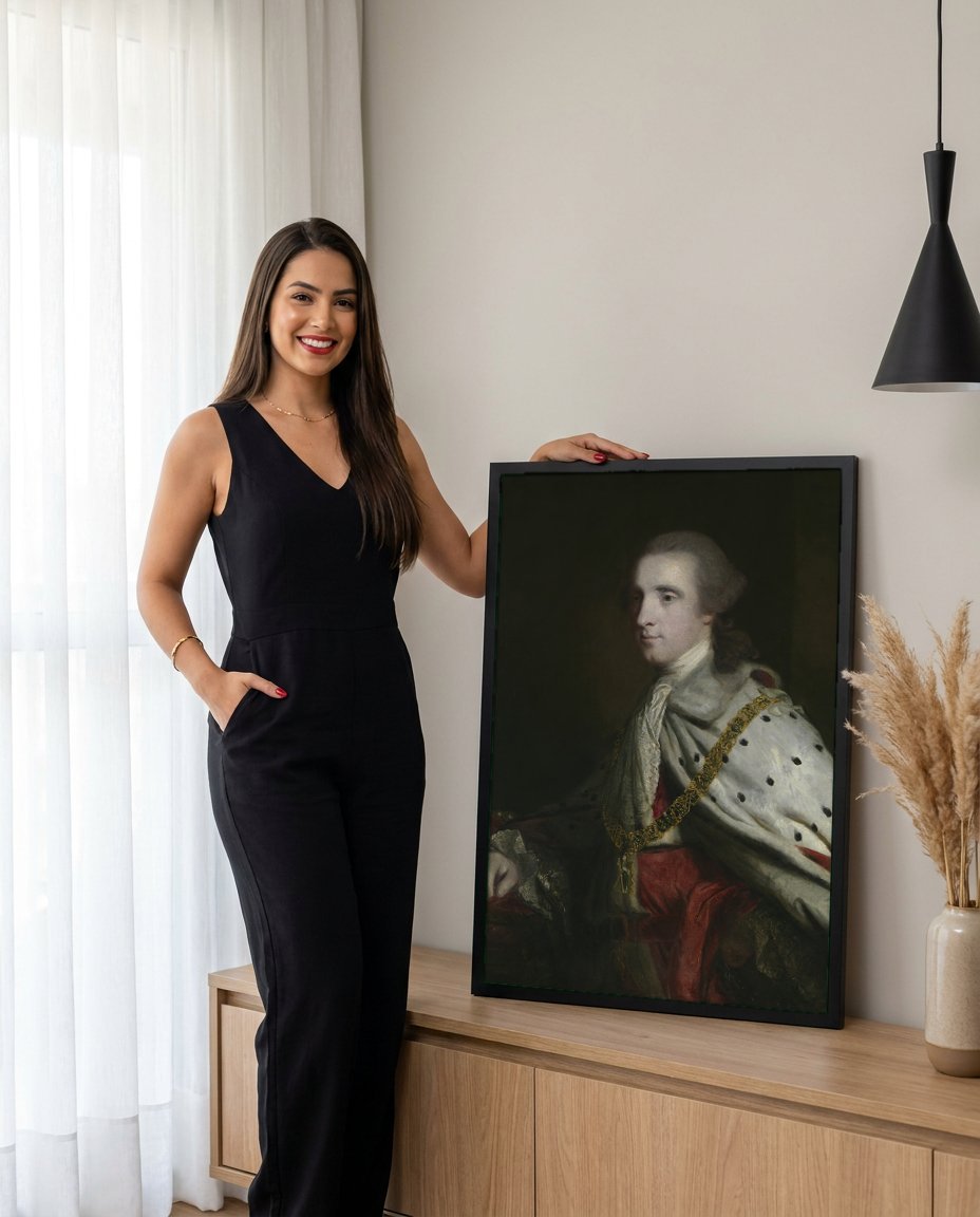 Quadro Decorativo Retrato de Jovem Nobre - Sir Joshua Reynolds com modelo em ambiente