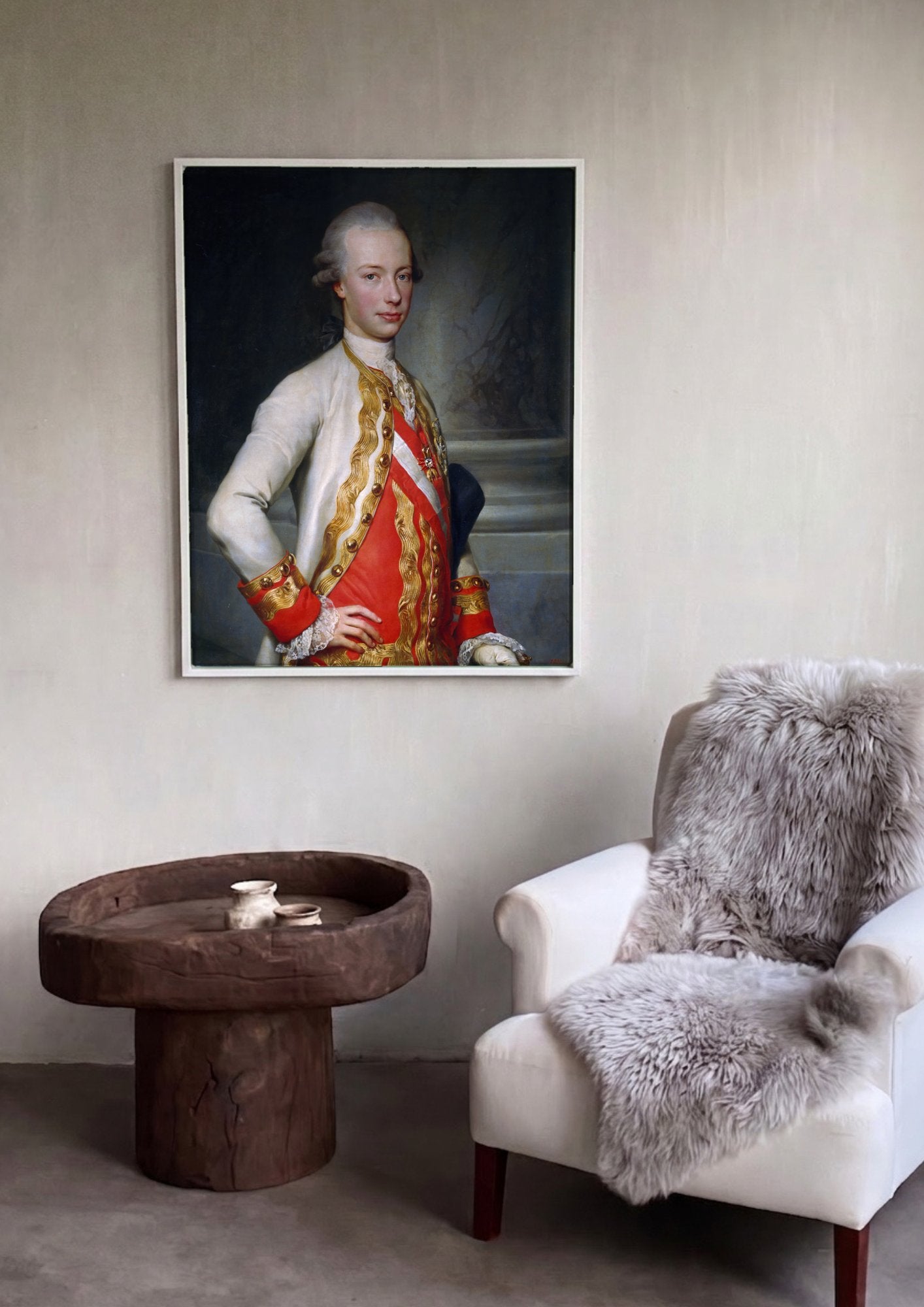 Quadro Decorativo Retrato de Jovem Nobre - Anton Raphael Mengs em ambiente decorado