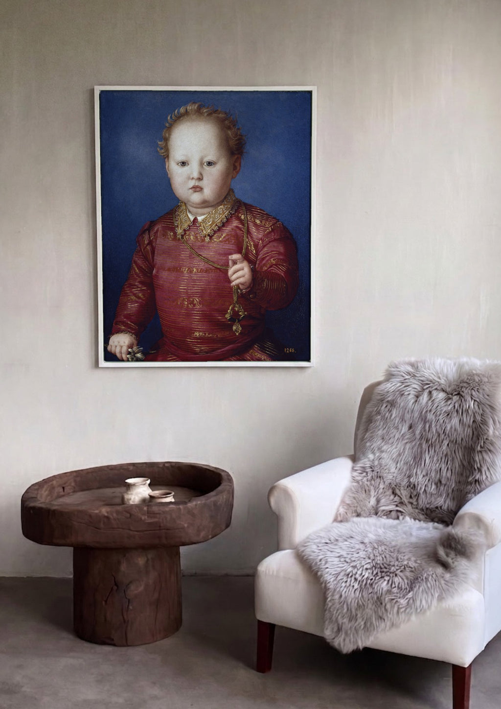 Quadro Decorativo Retrato de Criança - Bronzino em ambiente decorado