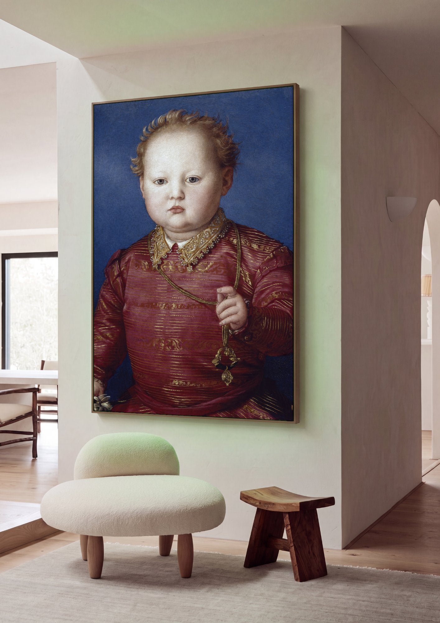Quadro Decorativo Retrato de Criança - Bronzino em ambiente decorado