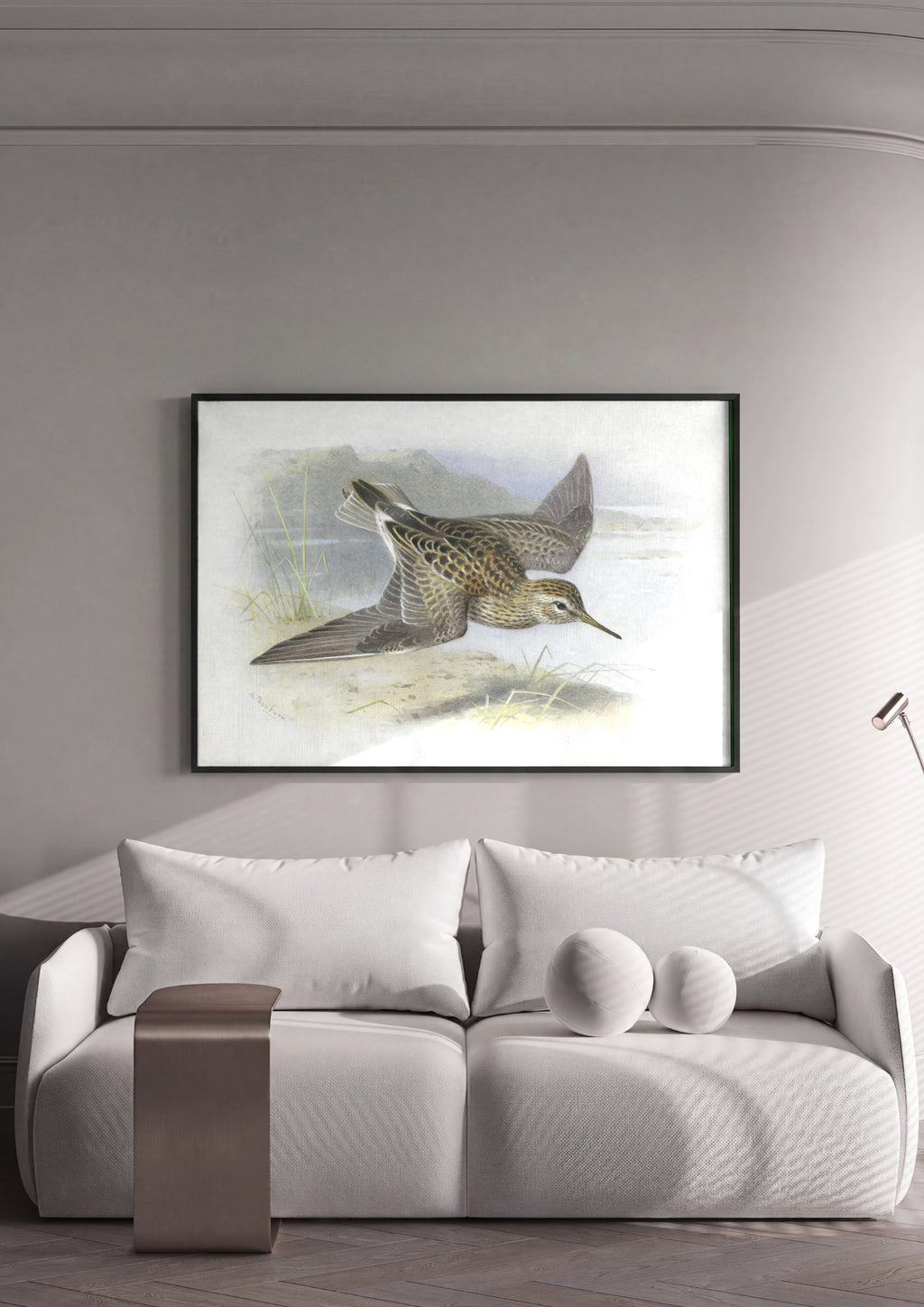 Quadro Decorativo Pássaro em Voo - Thorburn em ambiente decorado