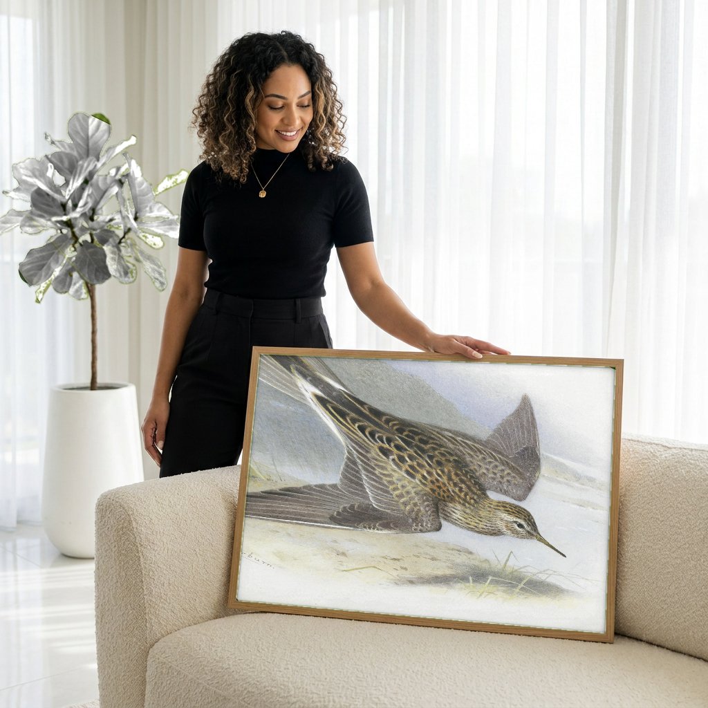Quadro Decorativo Pássaro em Voo - Thorburn com modelo em ambiente