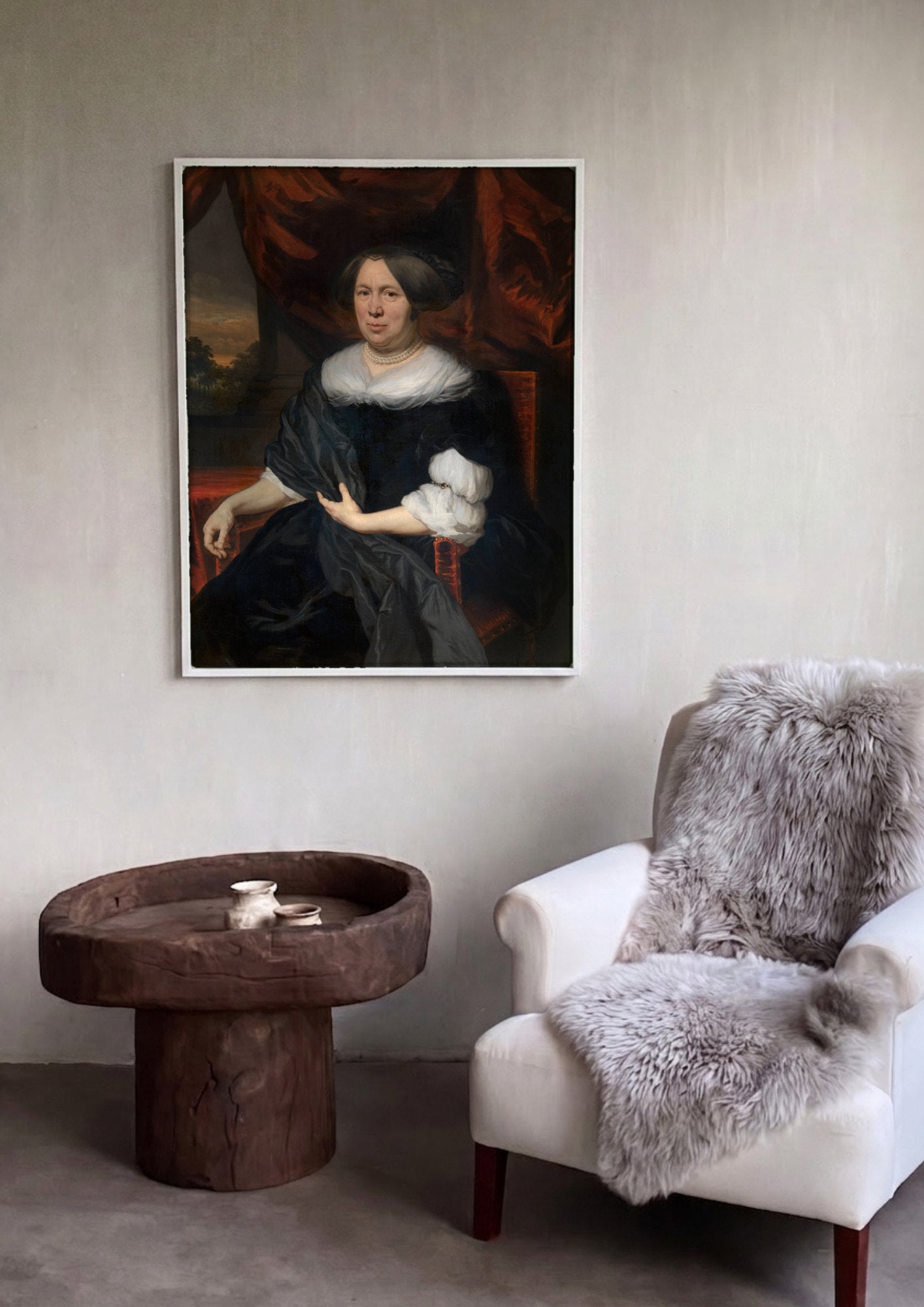 Quadro Decorativo Retrato de Senhora - Nicolaes Maes | quadro emoldurado na parede