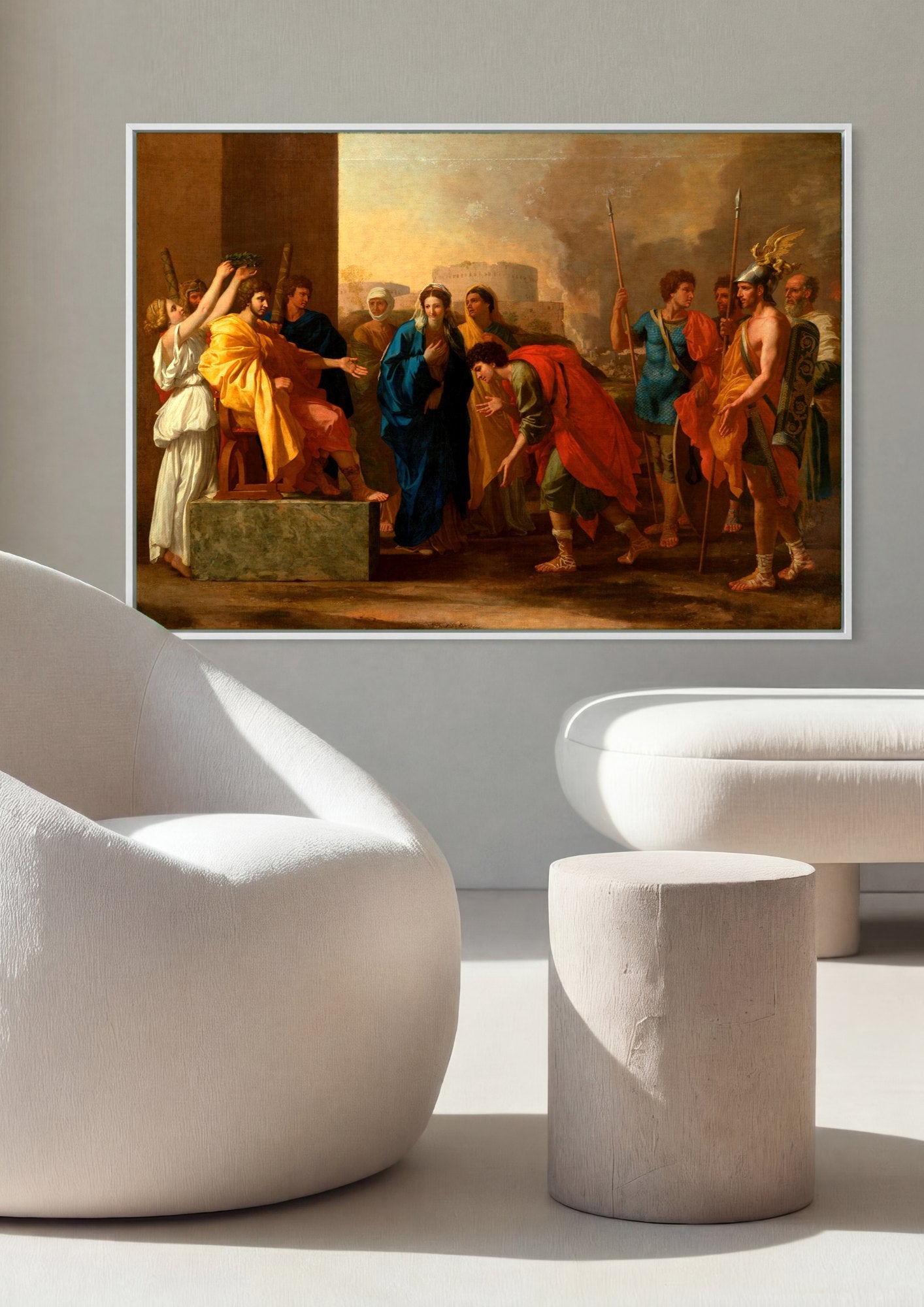 Quadro Decorativo A Oferta a Júpiter - Nicolas Poussin | quadro emoldurado na parede