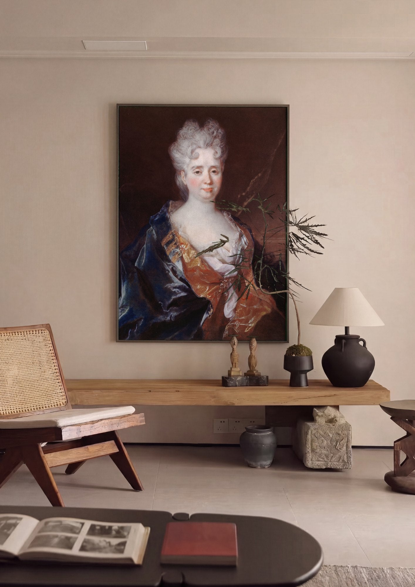 Quadro Decorativo Retrato de Senhora – Nicolas de Largillière | quadro emoldurado na parede