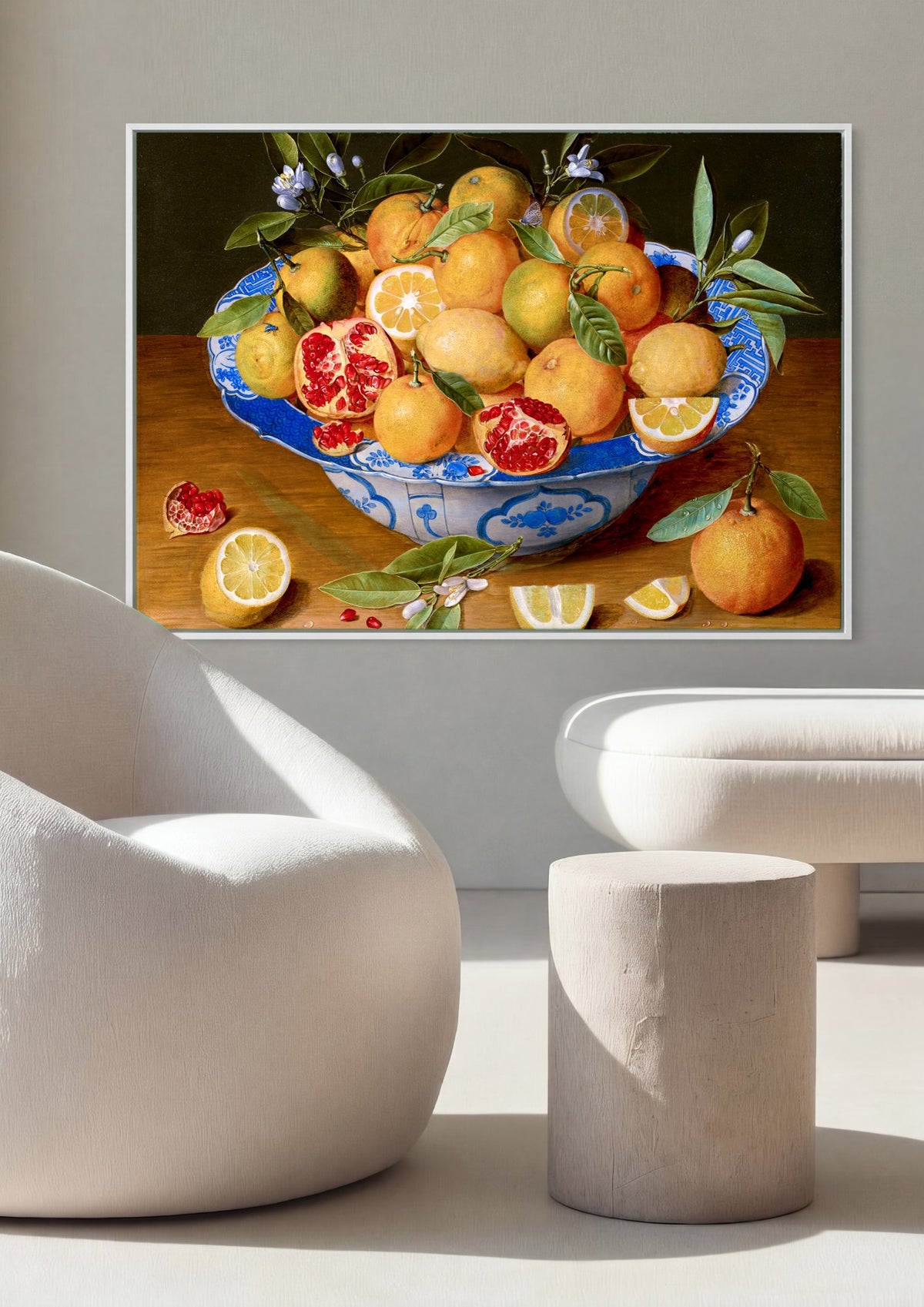 Quadro Decorativo Cesto de Frutas Cítricas - F. I. van Velde | quadro emoldurado na parede