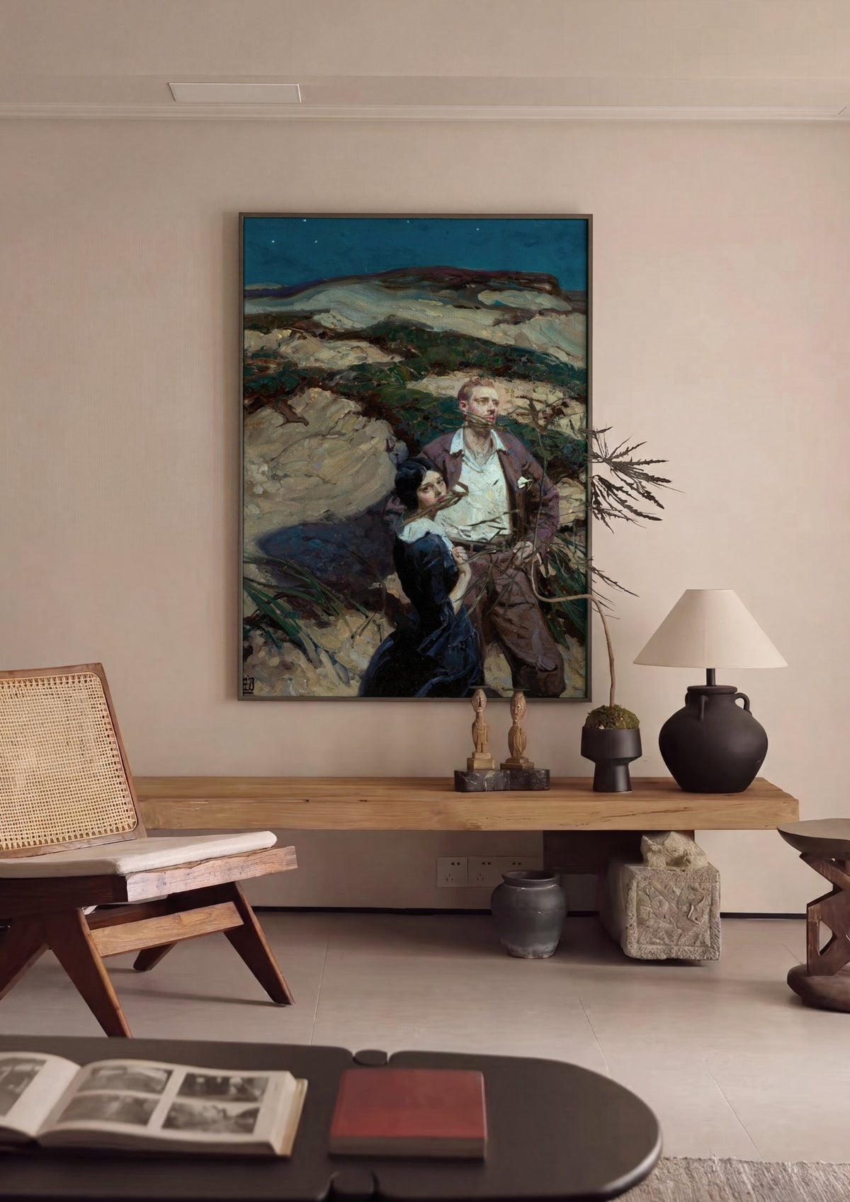 Quadro Decorativo 'Sob as Estrelas' - Dean Cornwell | quadro emoldurado na parede