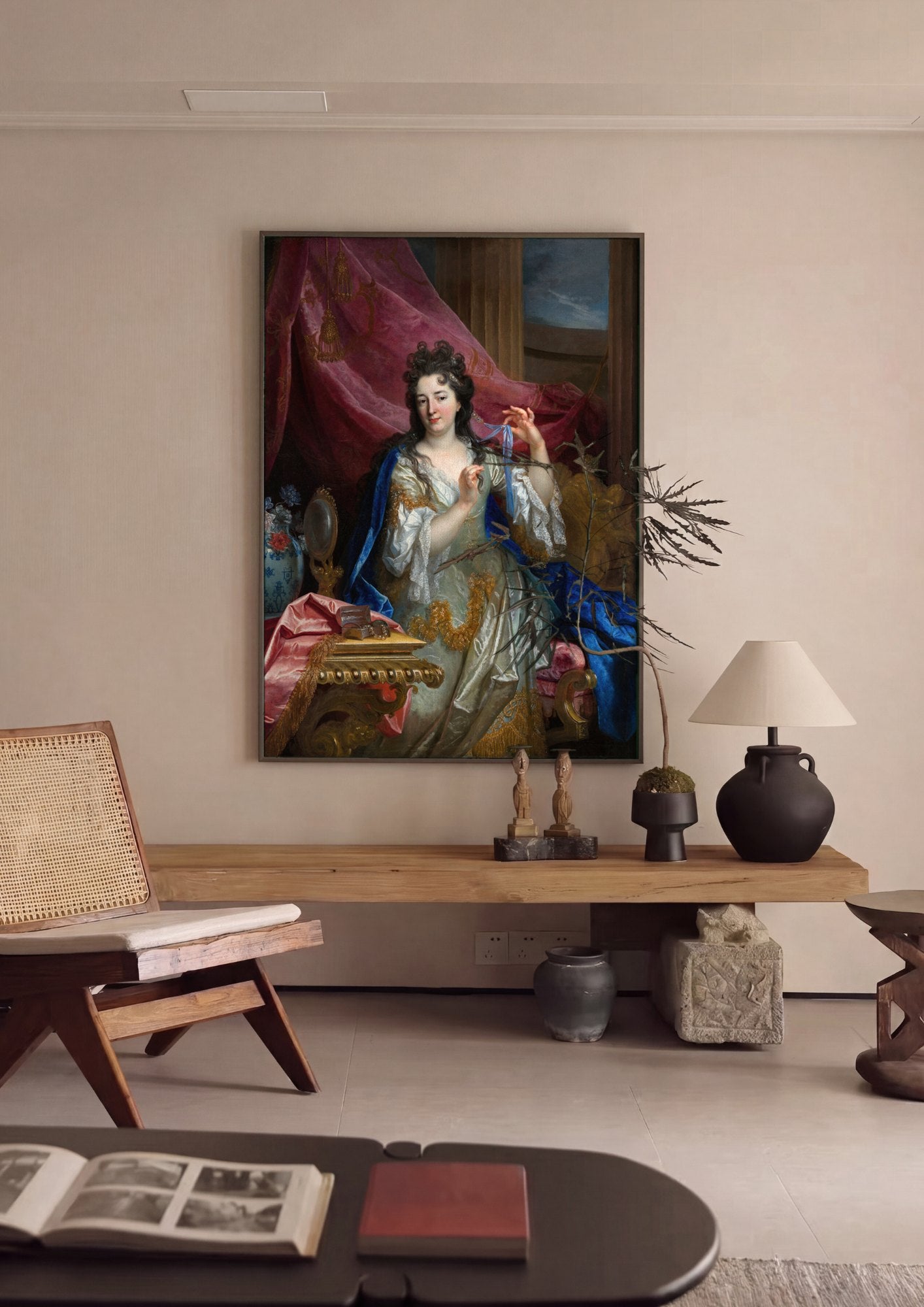 Quadro Decorativo Retrato de Senhora - Nicolas de Largillière | quadro emoldurado na parede