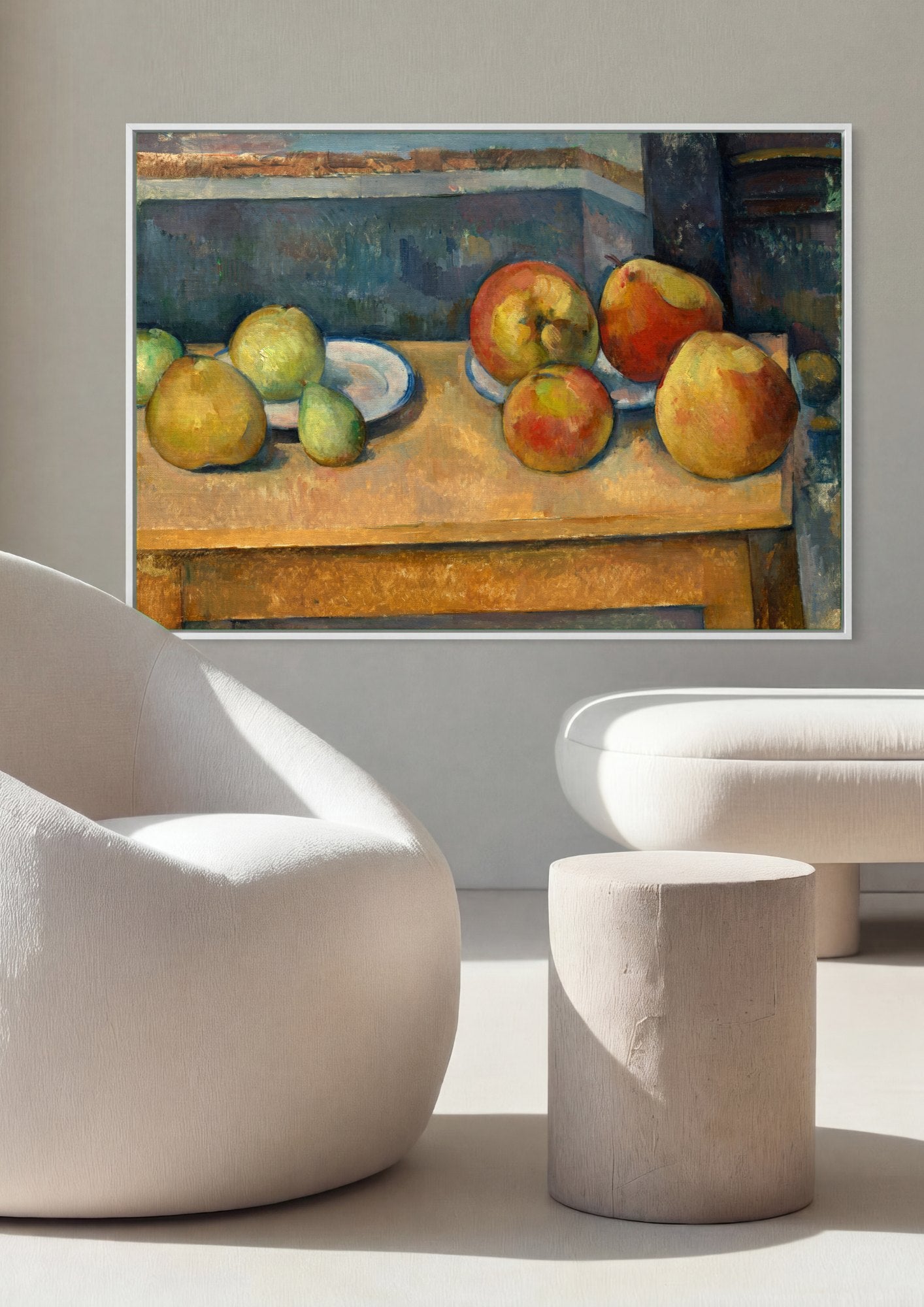 Quadro Decorativo Natureza-Morta com Maçãs e Peras - Paul Cézanne | quadro emoldurado na parede