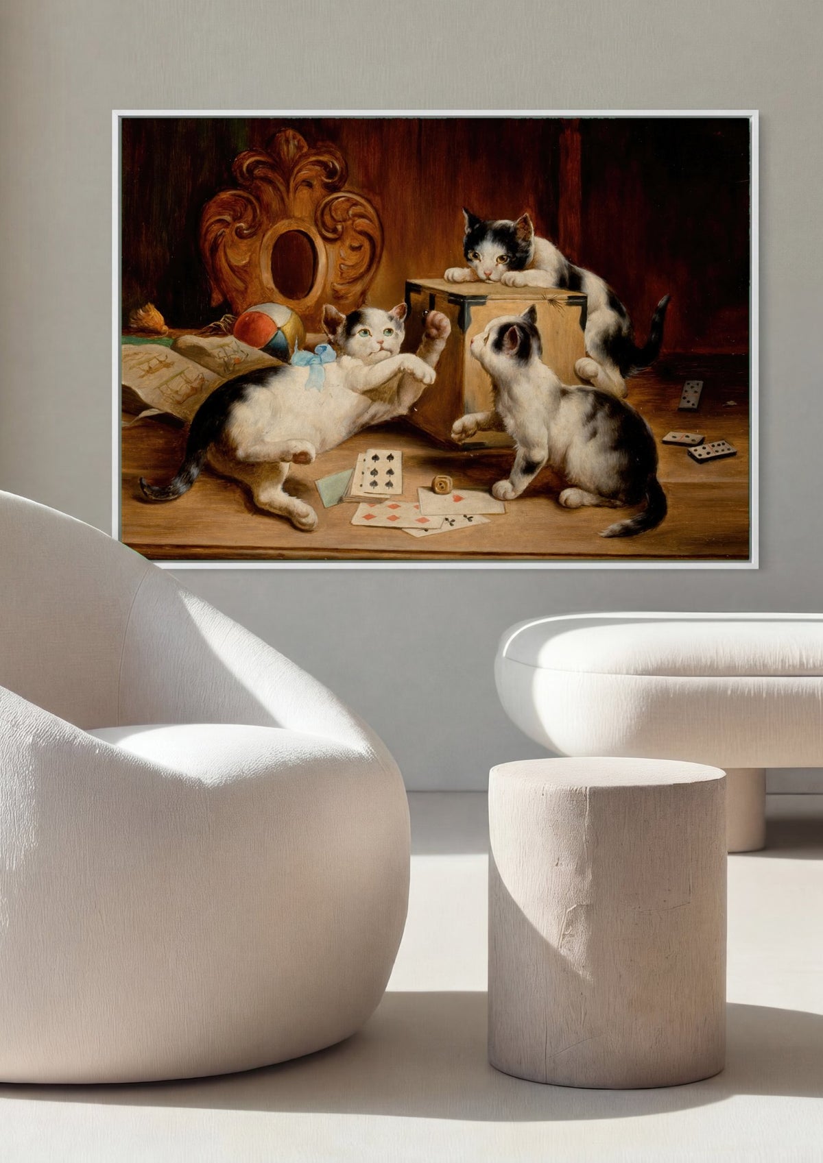 Quadro Decorativo Gatinhos Brincalhões - Carl Reichert | quadro emoldurado na parede
