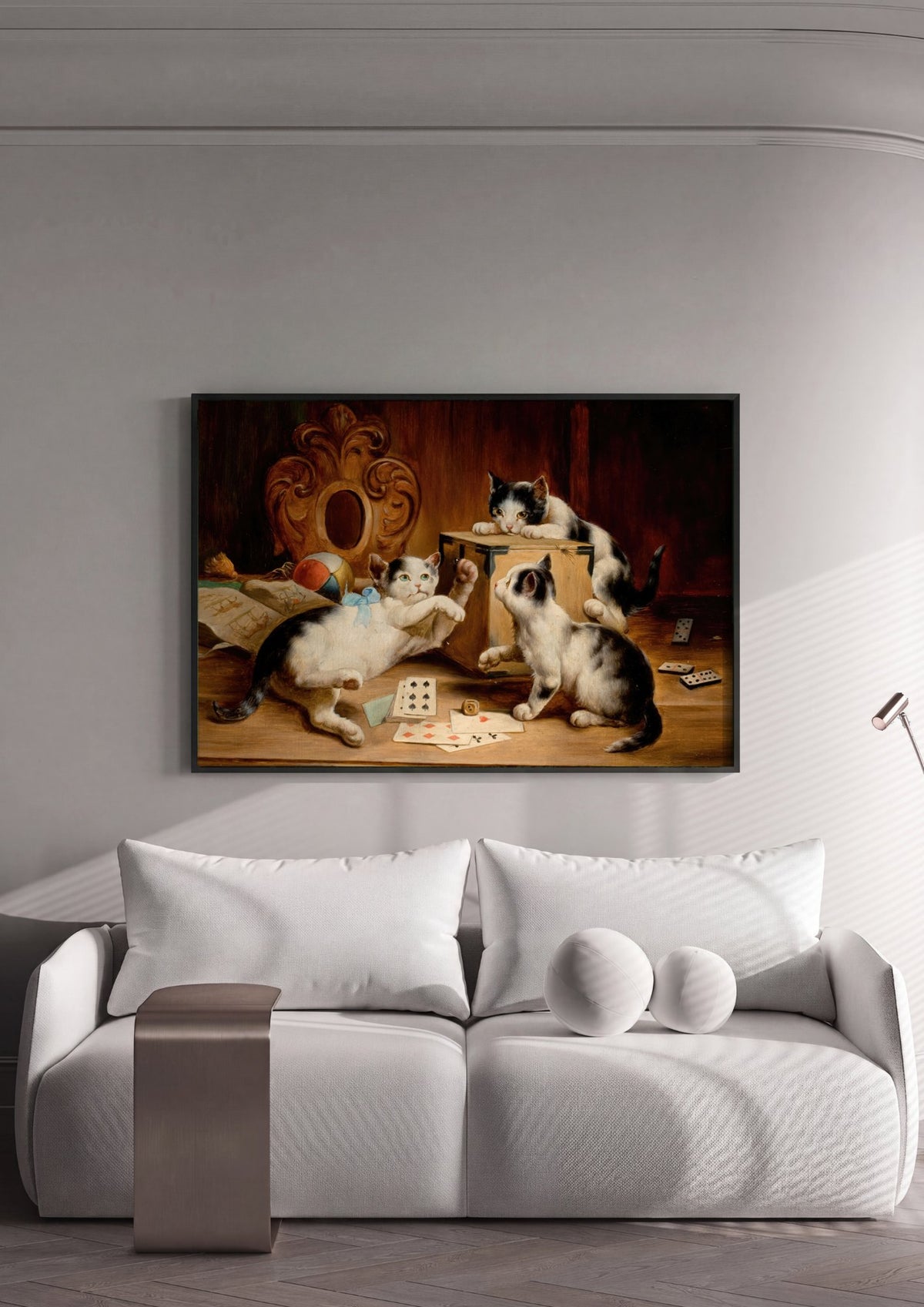 Quadro Decorativo Gatinhos Brincalhões - Carl Reichert | quadro emoldurado na parede