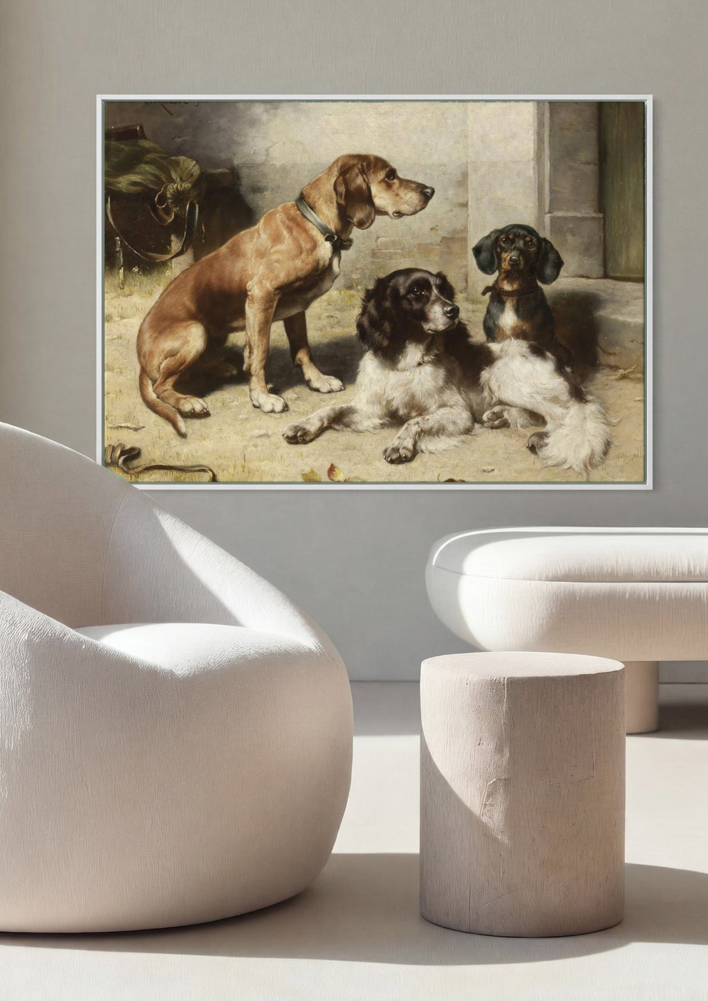 Quadro Decorativo Cães de Caça - Carl Reichert | quadro emoldurado na parede