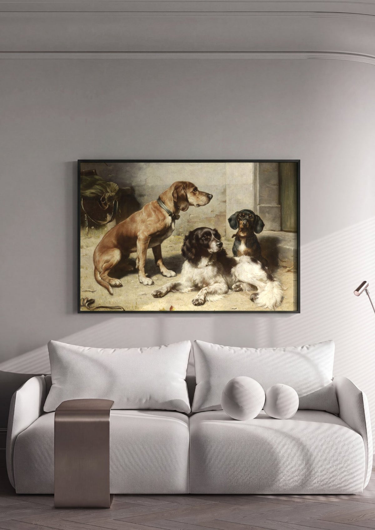 Quadro Decorativo Cães de Caça - Carl Reichert | quadro emoldurado na parede