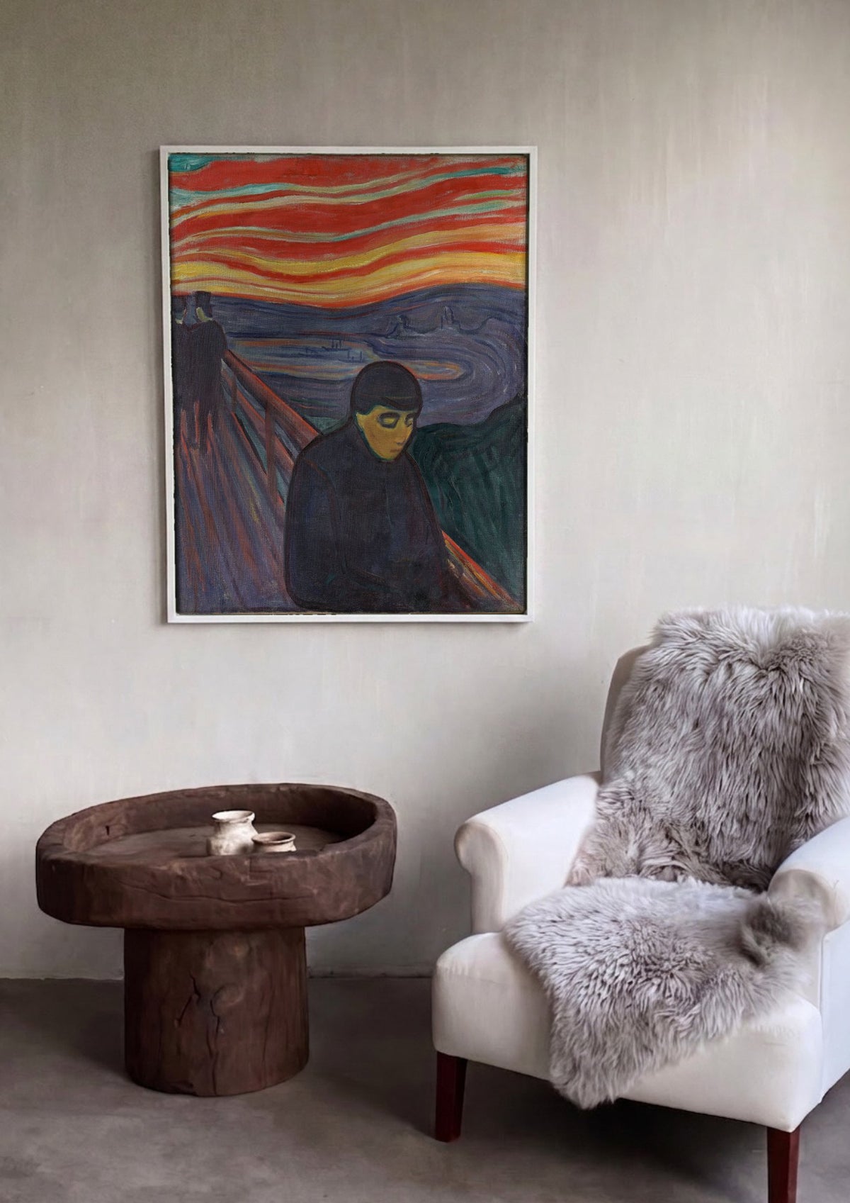 Quadro Decorativo Melancolia - Edvard Munch | quadro emoldurado na parede