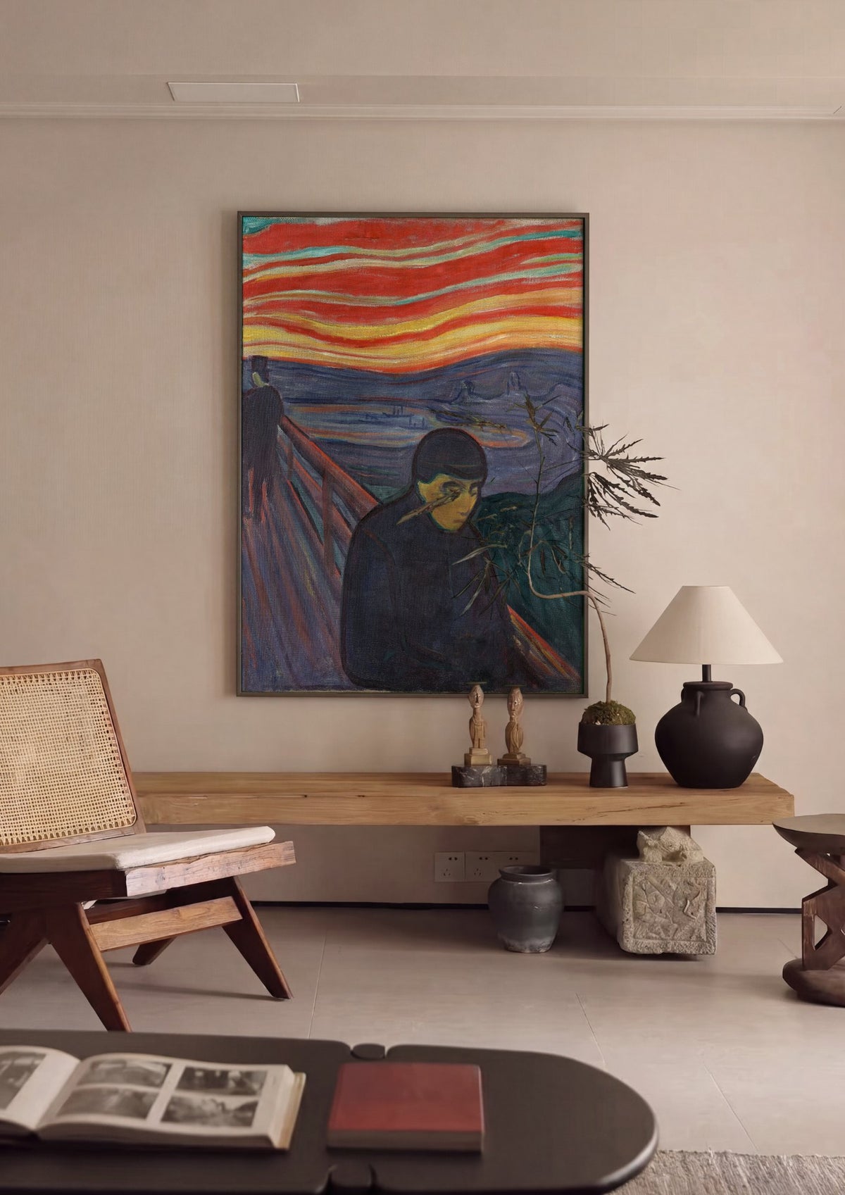 Quadro Decorativo Melancolia - Edvard Munch | quadro emoldurado na parede