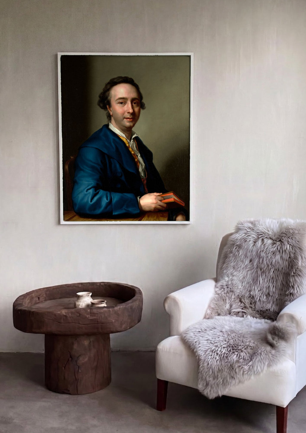 Quadro Decorativo Retrato de Johann Joachim Winckelmann - Mengs | quadro emoldurado na parede
