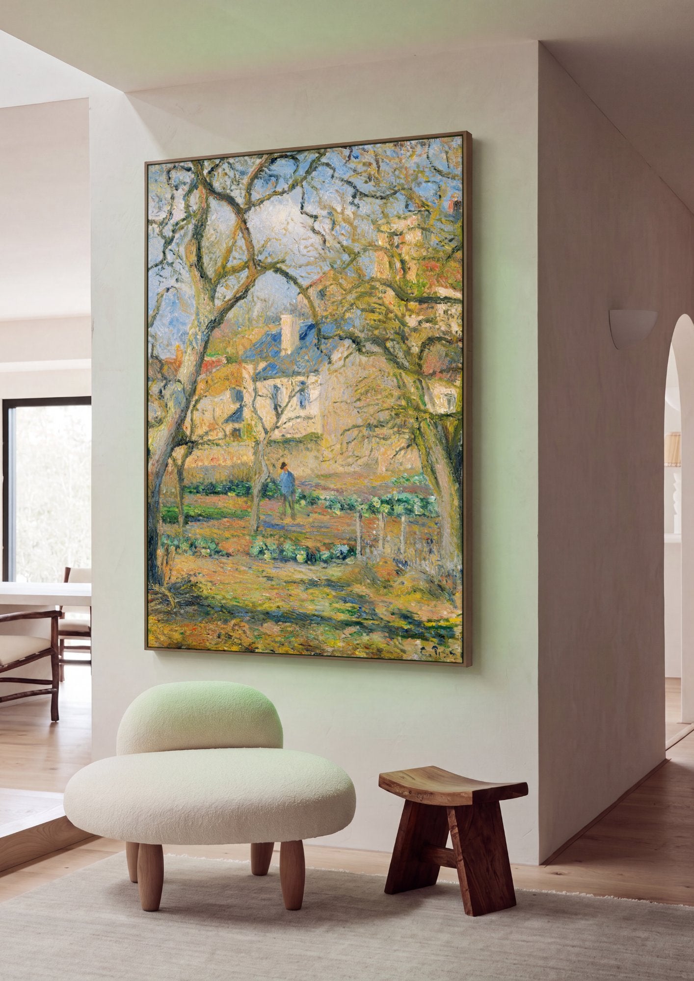 Quadro Decorativo Jardins de Pontoise - Camille Pissarro em ambiente decorado