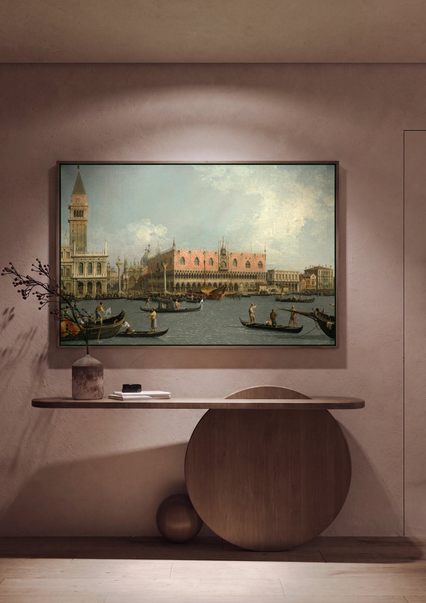 Quadro Decorativo 'Bacino di San Marco' - Canaletto em ambiente decorado