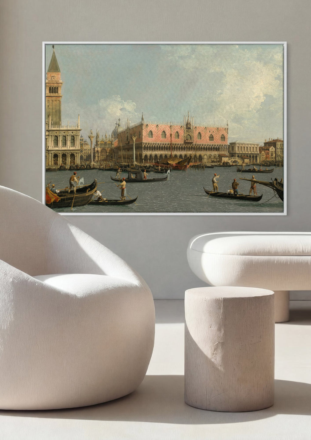Quadro Decorativo 'Bacino di San Marco' - Canaletto em ambiente decorado