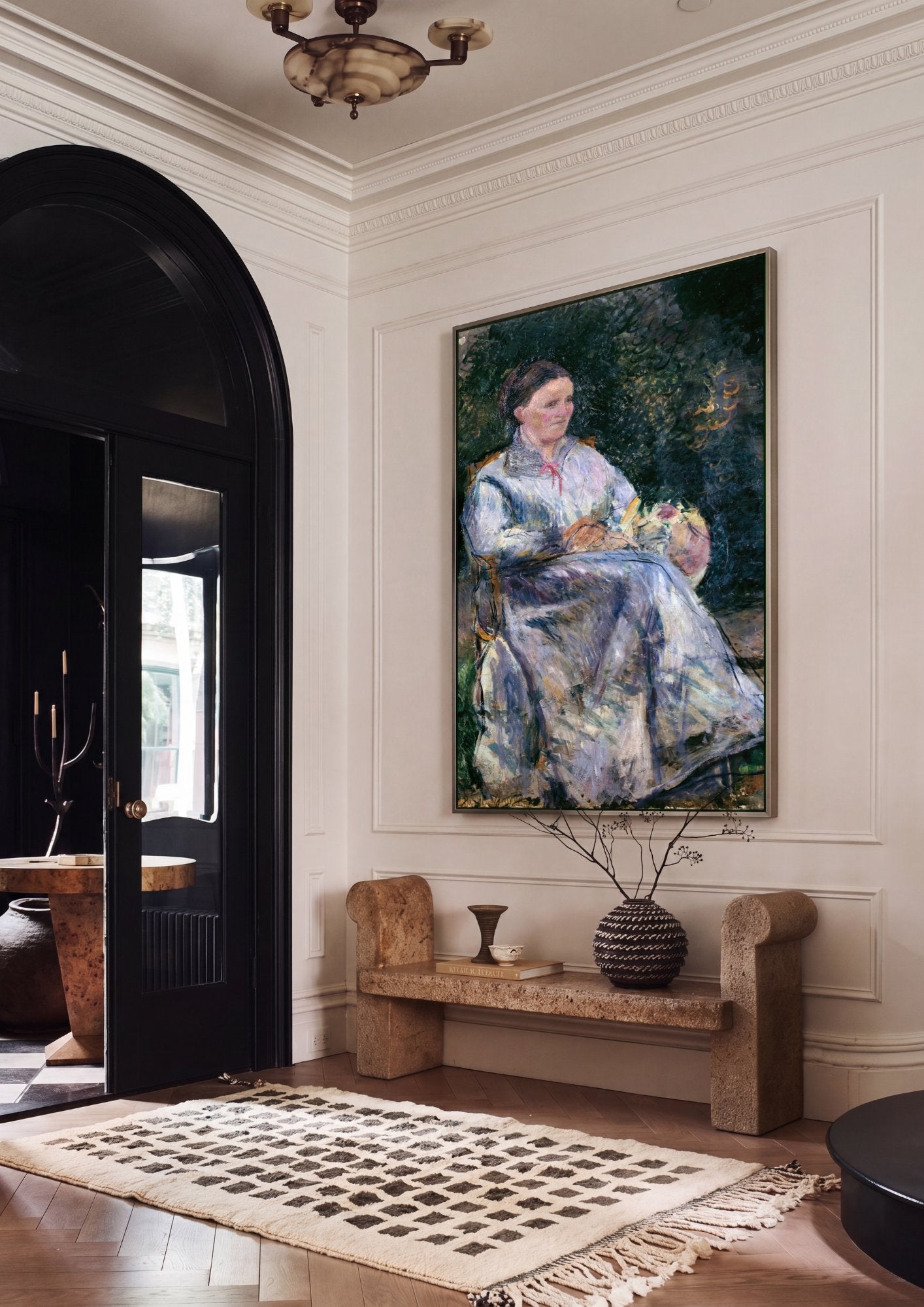 Quadro Decorativo A Camponesa Sentada - Camille Pissarro em ambiente decorado