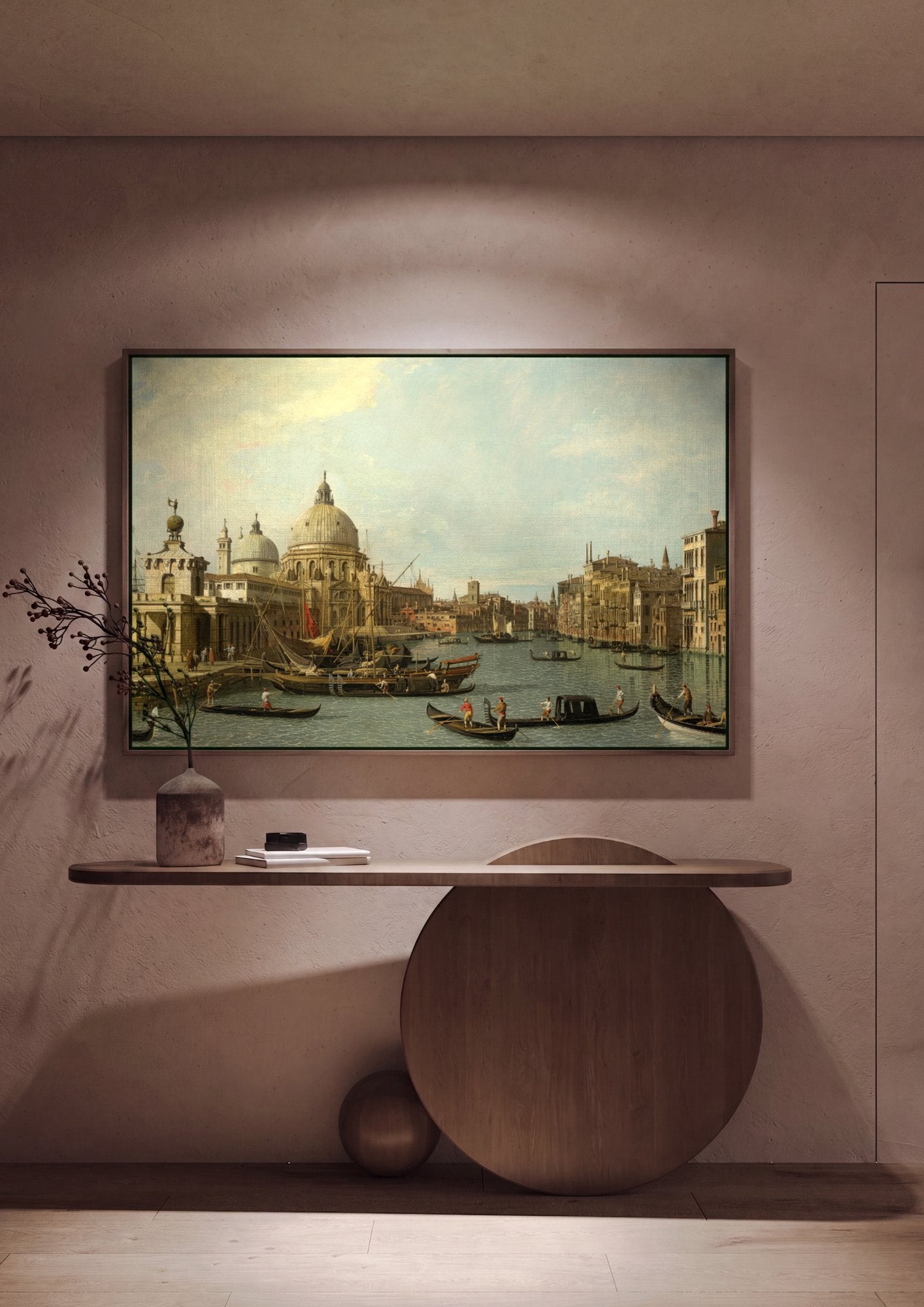 Quadro Decorativo 'Bacino di San Marco' - Canaletto em ambiente decorado
