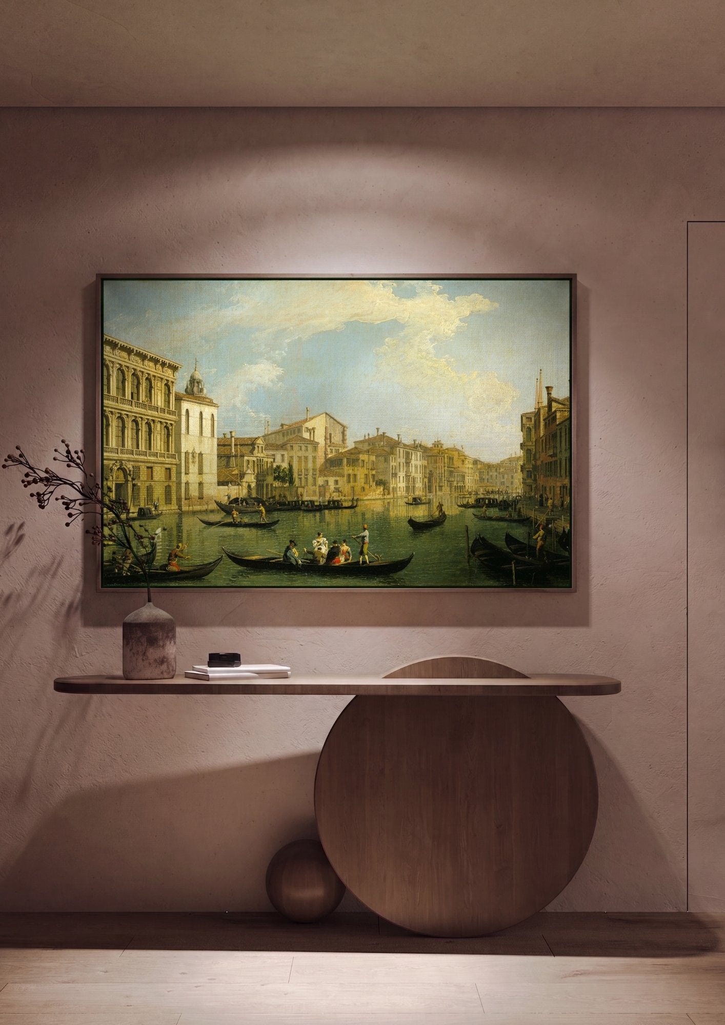 Quadro Decorativo Canal Grande, Veneza - Canaletto em ambiente decorado
