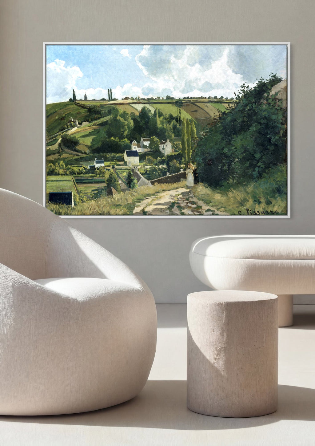 Quadro Decorativo A Colina de Vesinet - Camille Pissarro em ambiente decorado