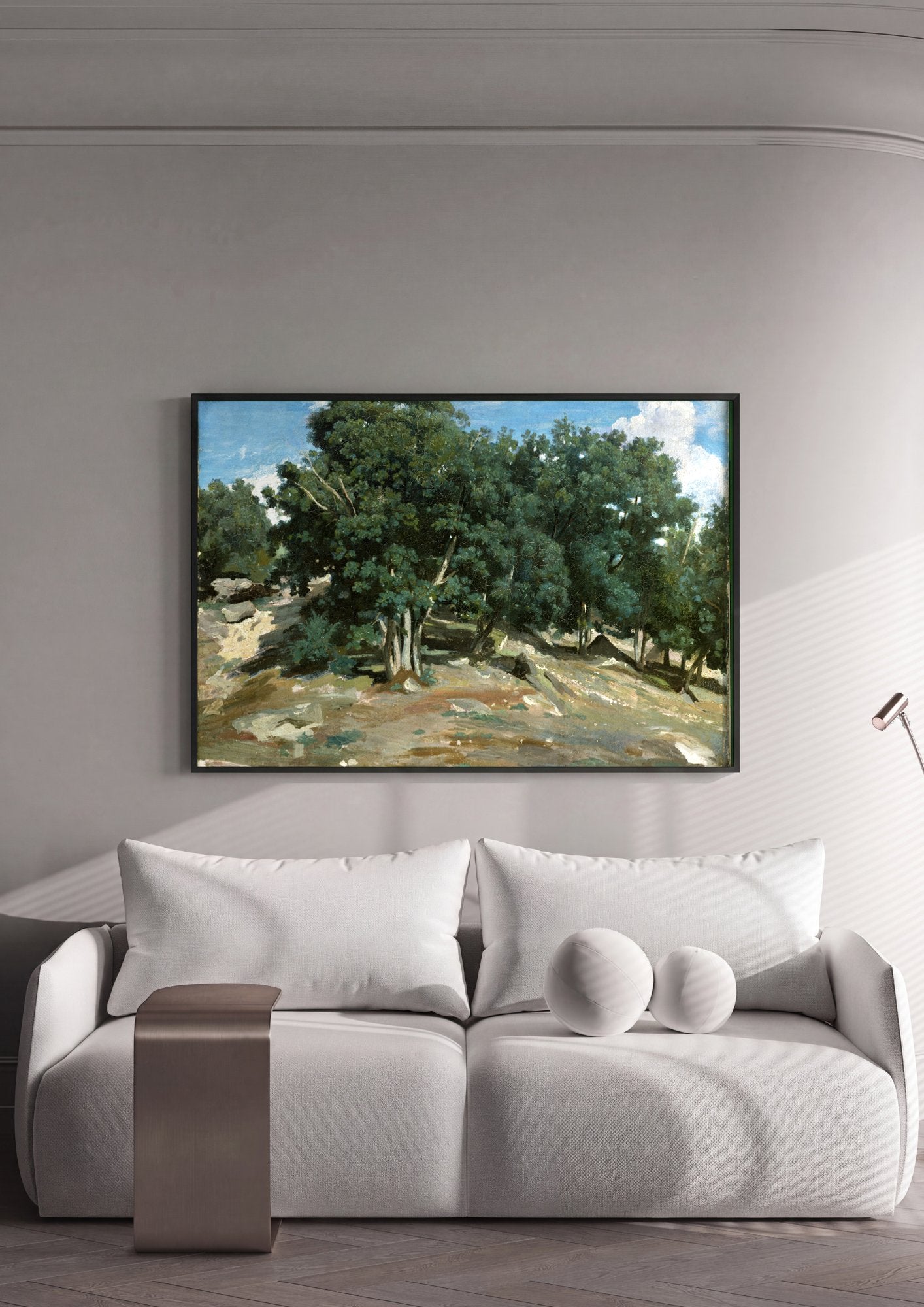 Quadro Decorativo Floresta Ensolarada - Camille Pissarro em ambiente decorado