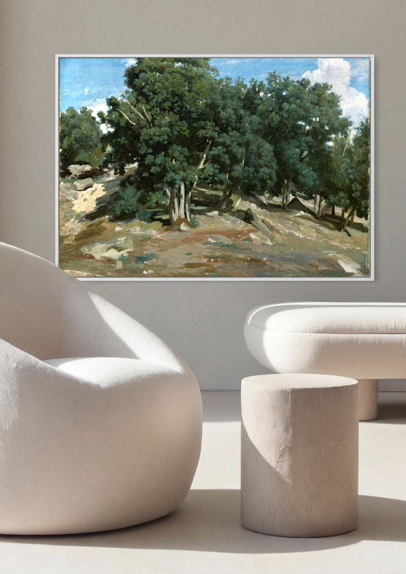 Quadro Decorativo Floresta Ensolarada - Camille Pissarro em ambiente decorado
