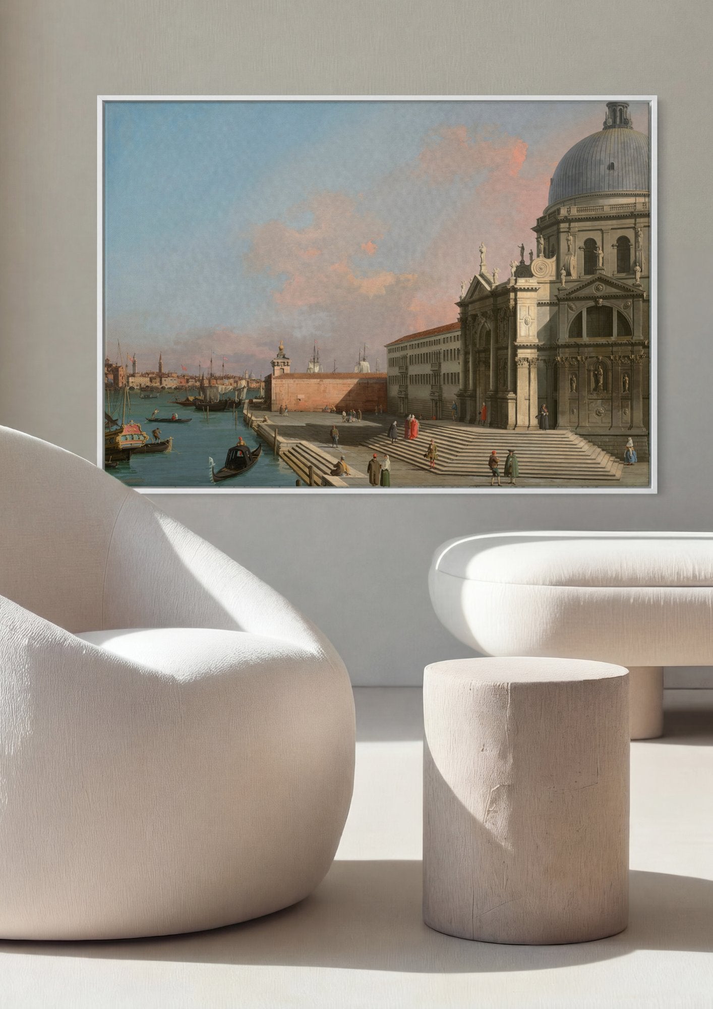 Quadro Decorativo 'Bacino di San Marco' - Canaletto em ambiente decorado