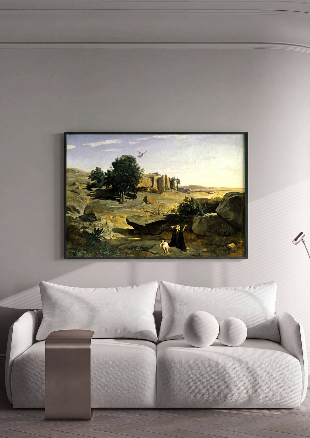 Quadro Decorativo A Expulsão de Hagar - Camille Pissarro em ambiente decorado